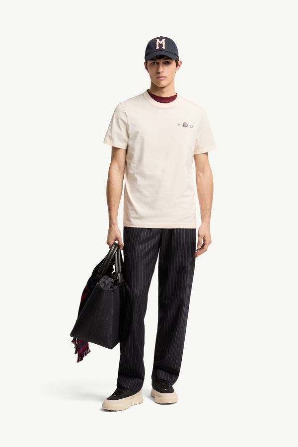T-Shirt aus Baumwolle mit Logo Herren Weiß Moncler 0