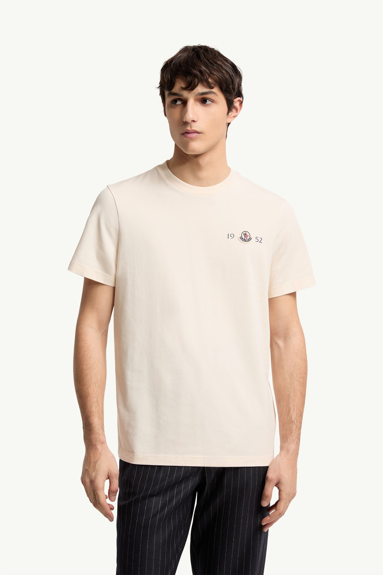 Camiseta de algodón con logotipo Hombre Blanco Moncler 3