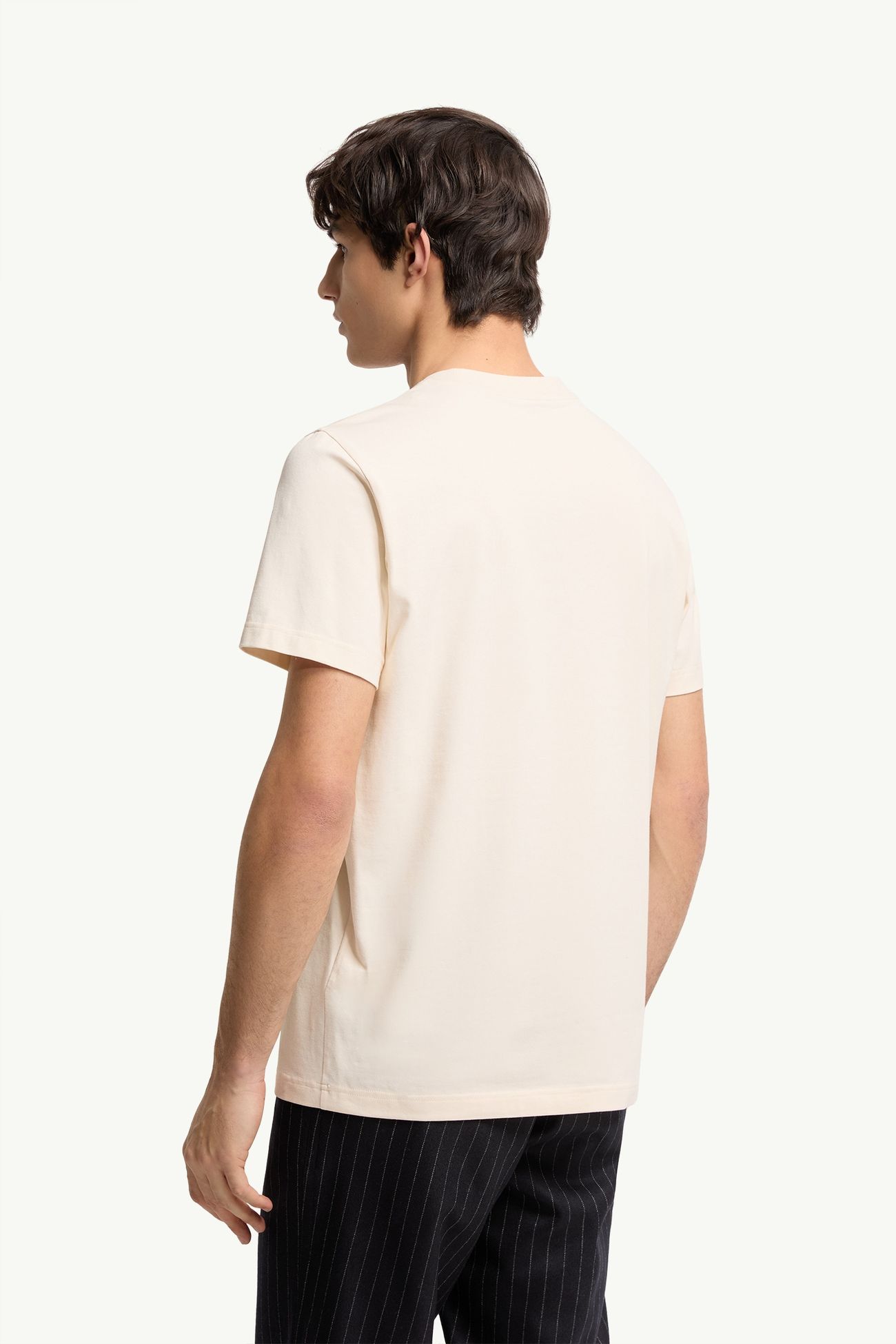 Camiseta de algodón con logotipo Hombre Blanco Moncler 4