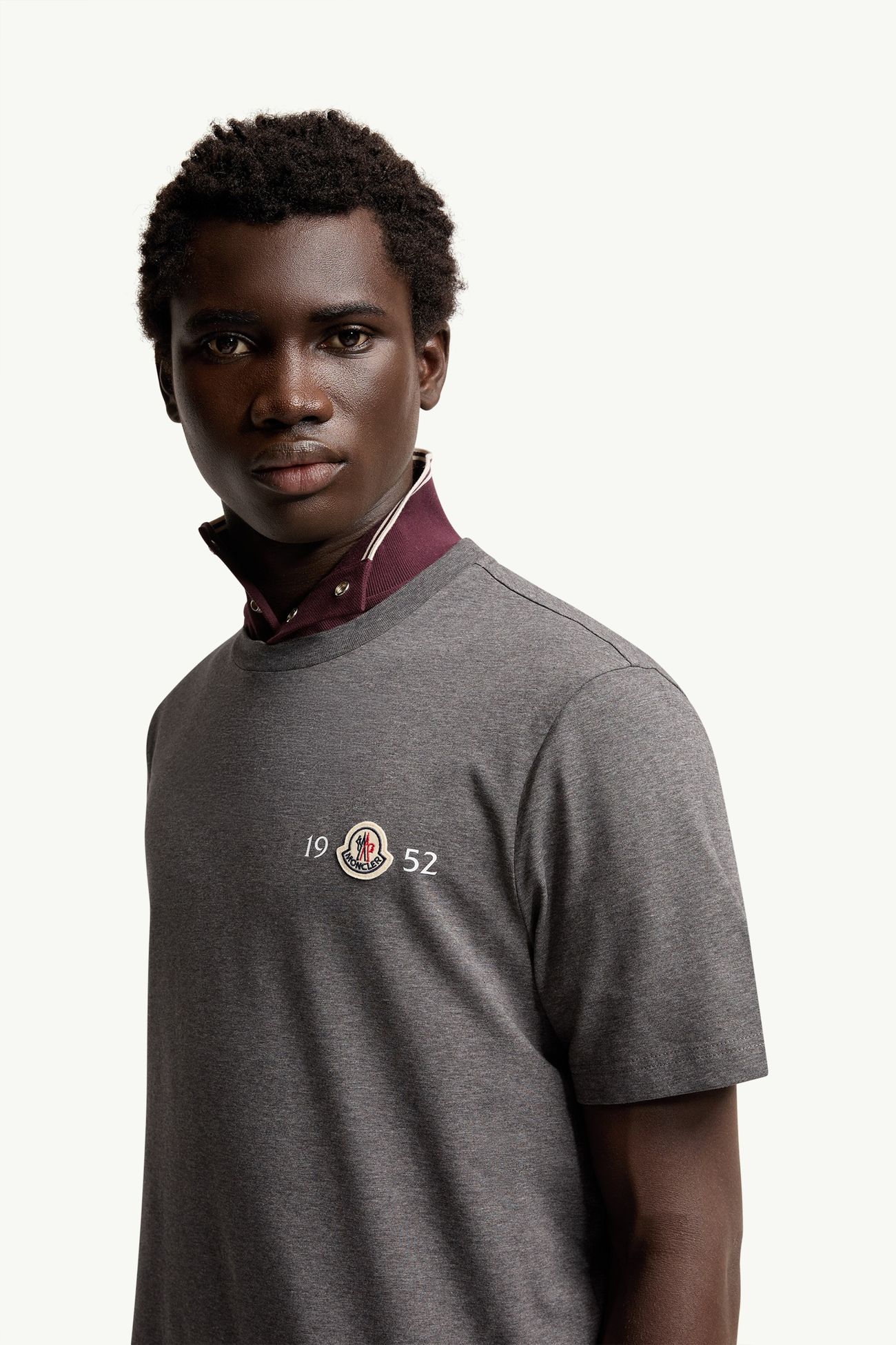 T-shirt en coton à logo Hommes Gris foncé Moncler 1