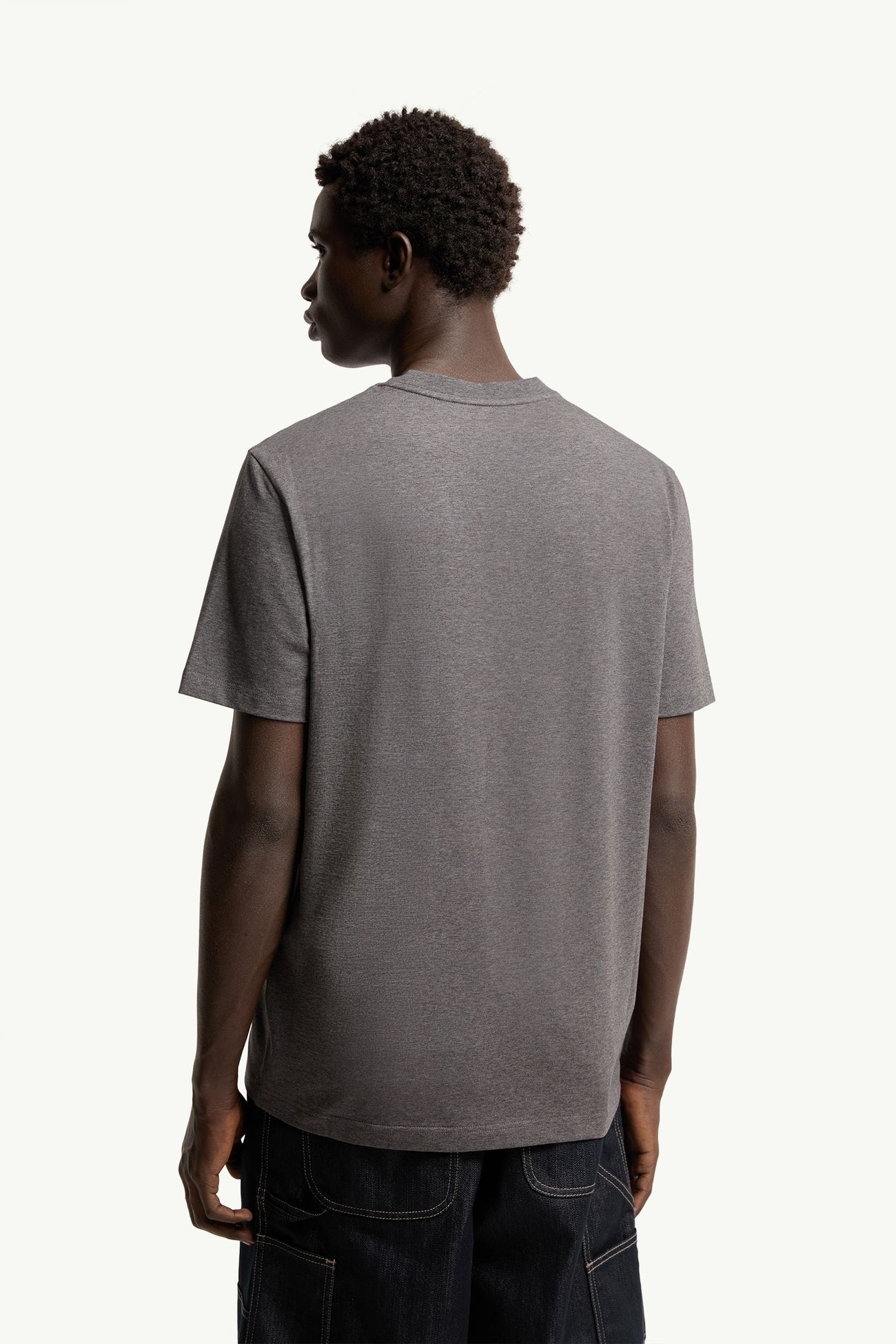 T-Shirt aus Baumwolle mit Logo Herren Dunkelgrau Moncler 4