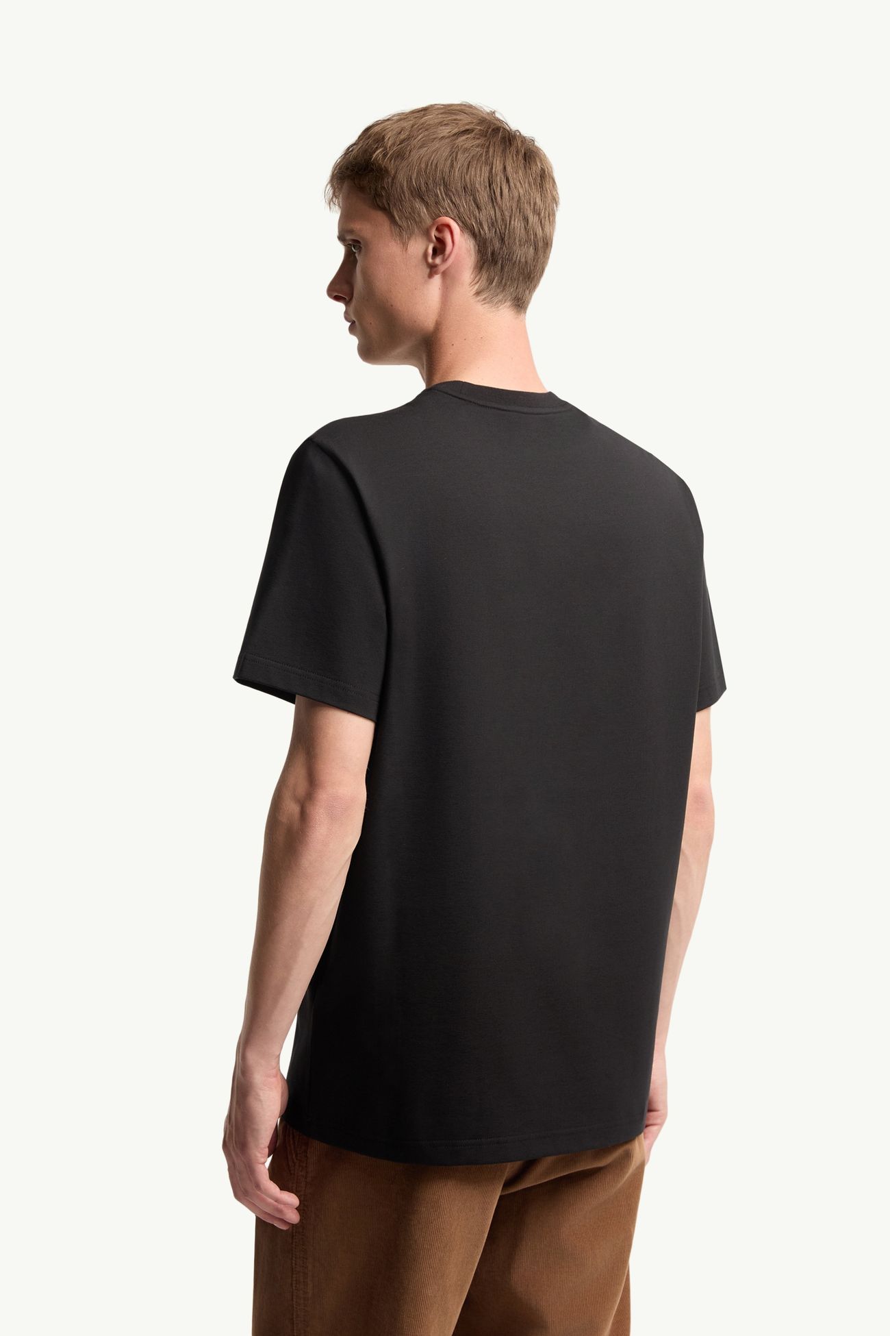 Camiseta de algodón con logotipo Hombre Negro Moncler 4