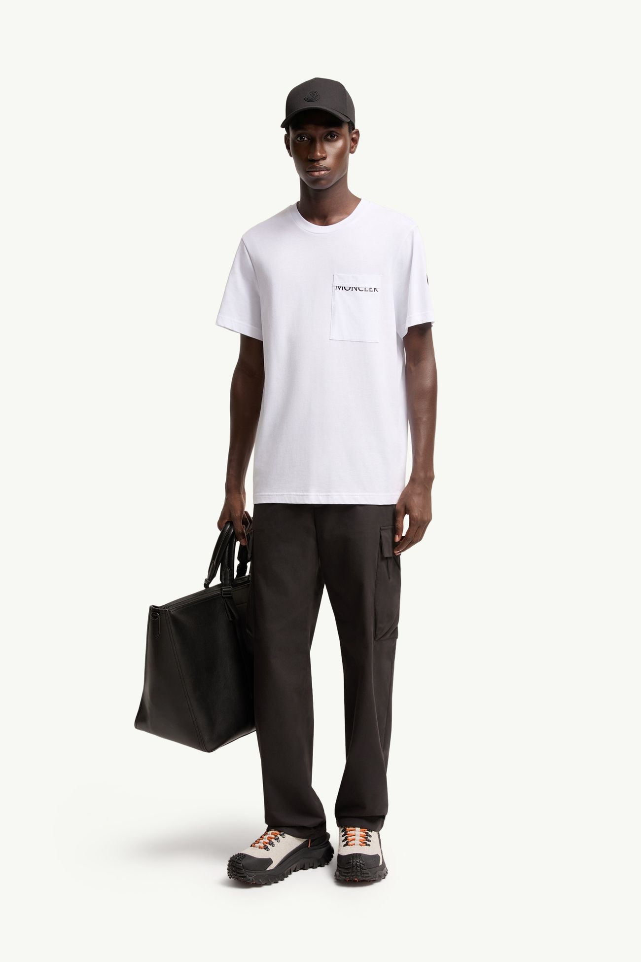 Logo Cotton Jersey T-Shirt Men White Moncler 0
