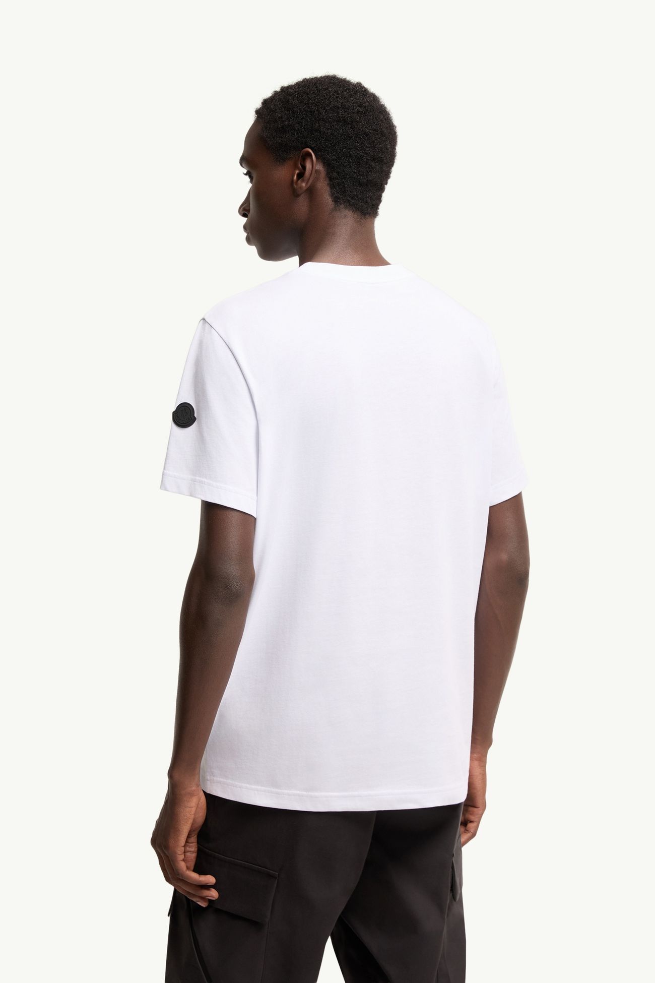 Logo Cotton Jersey T-Shirt Men White Moncler 4