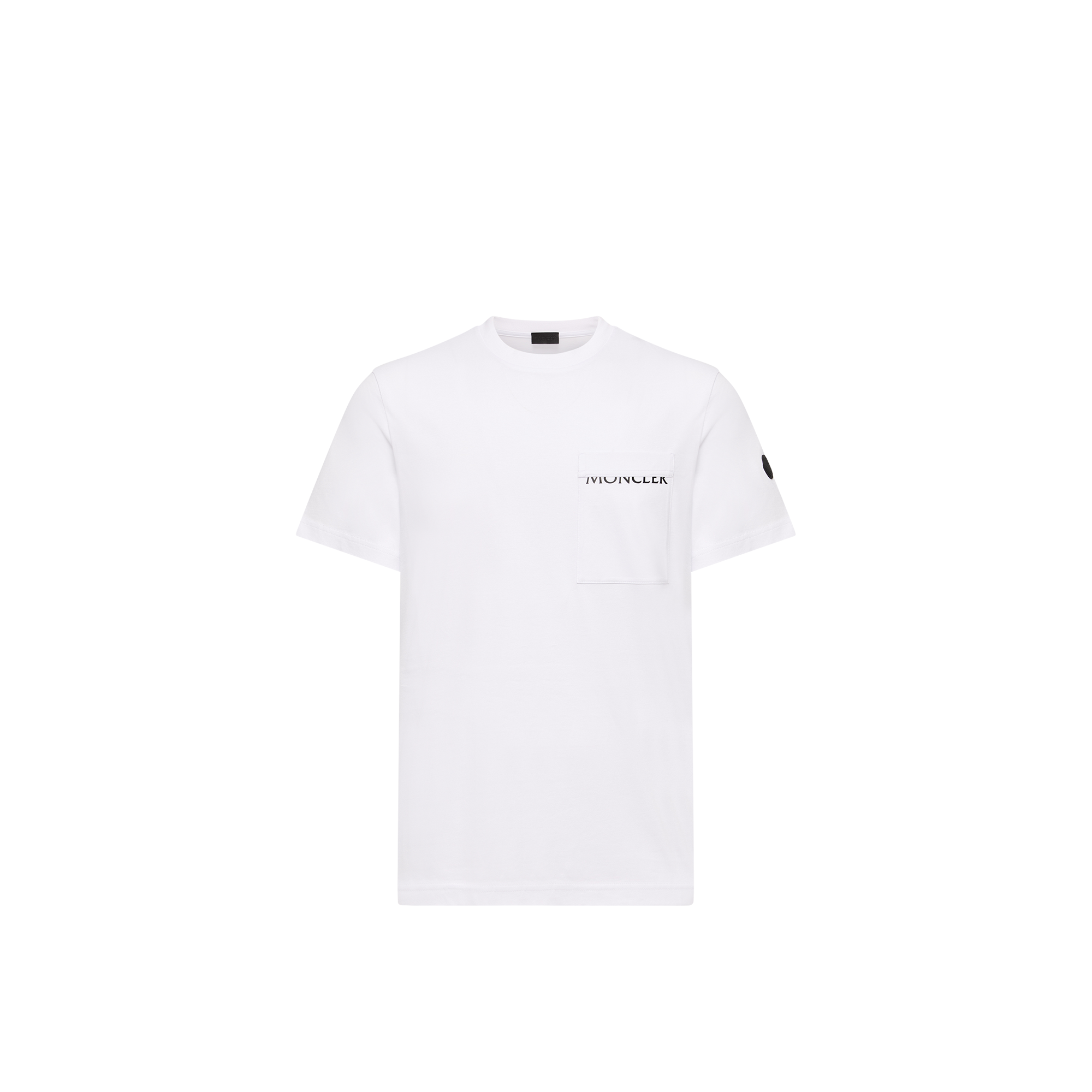 Moncler T-Shirt In Jersey Di Cotone Con Logo Uomo da Bianco, Taglia: L