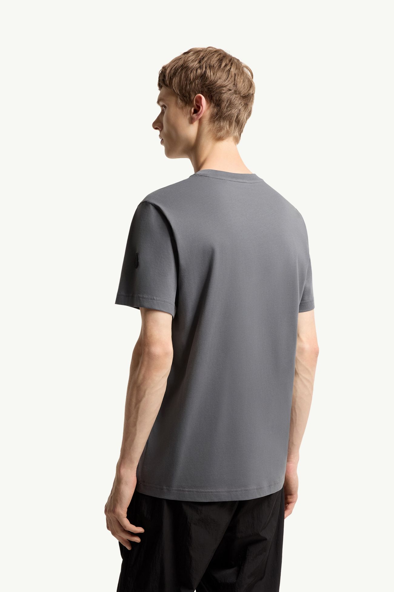 Logo Cotton Jersey T-Shirt Men Gray Moncler 4