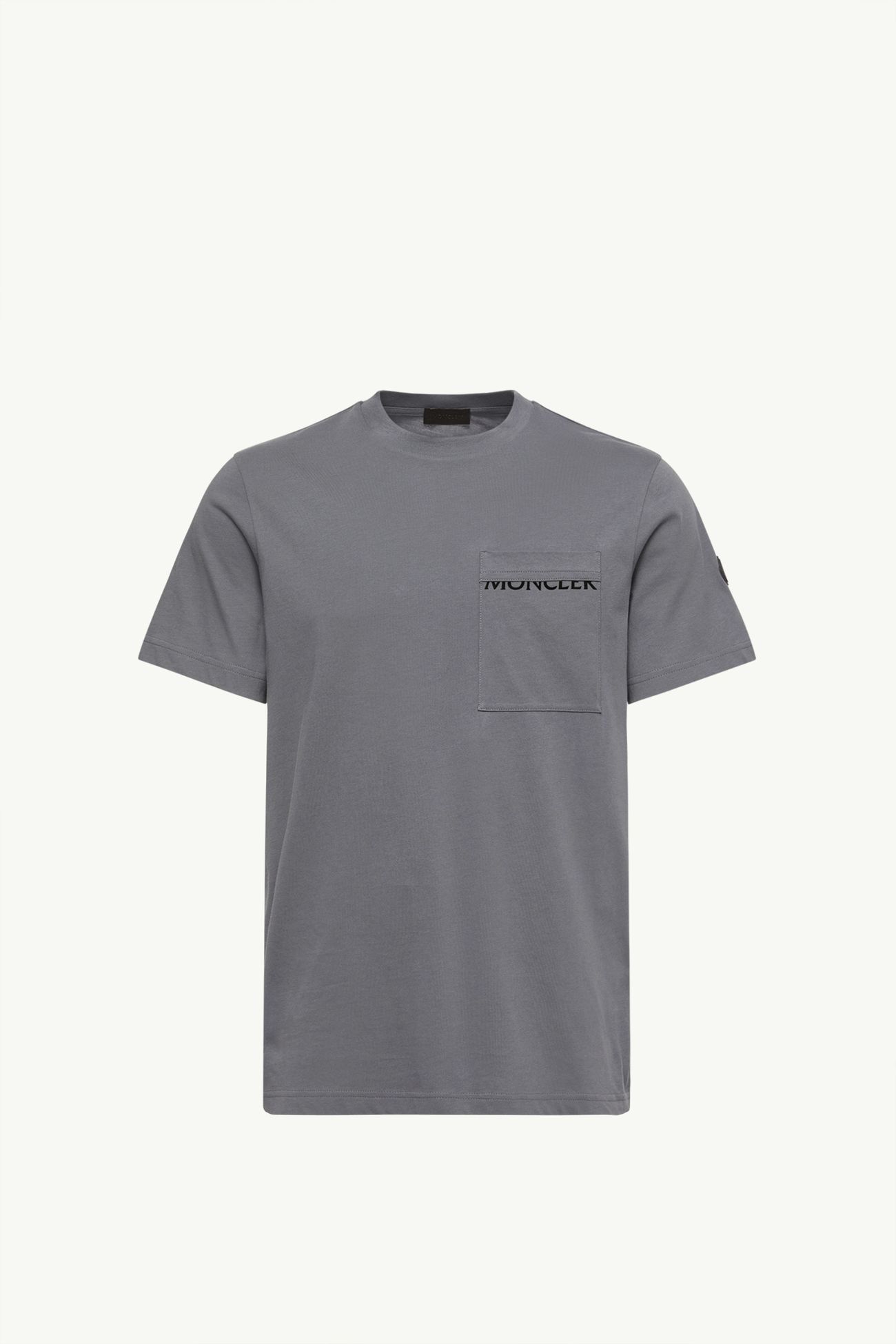 Logo Cotton Jersey T-Shirt Men Gray Moncler 2