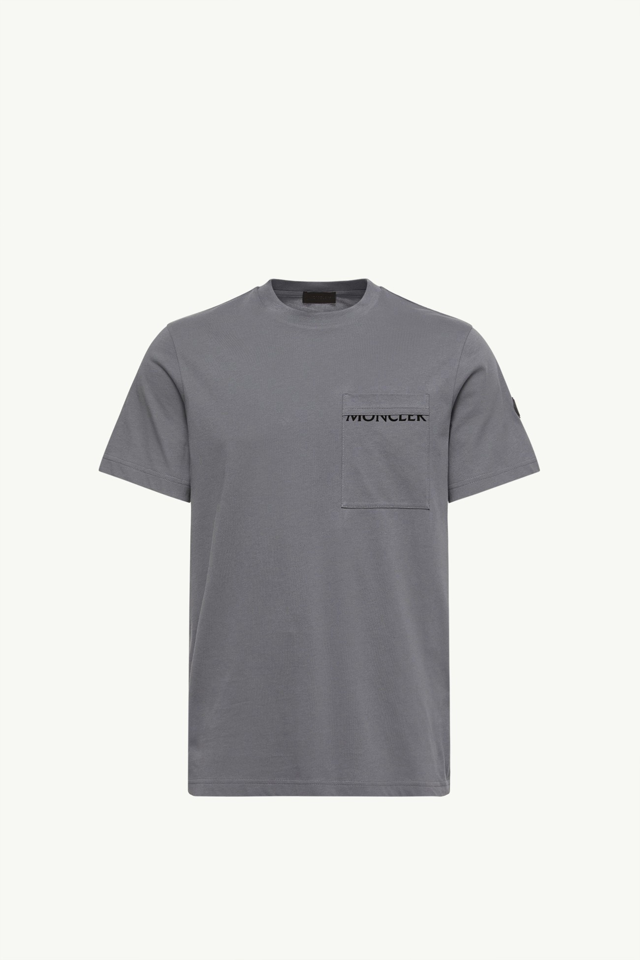 Logo Cotton Jersey T-Shirt Men Grey Moncler 2