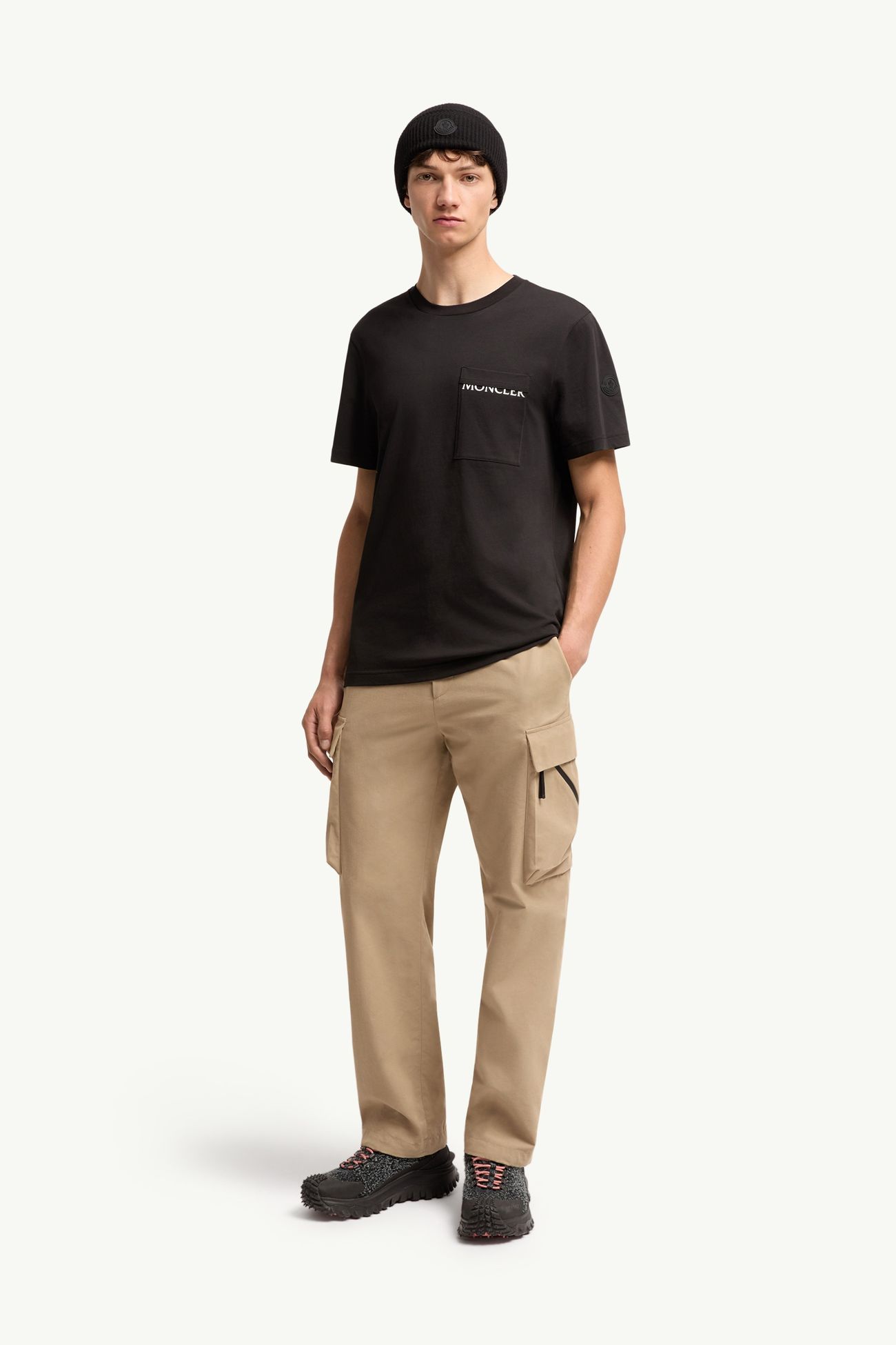 T-shirt in jersey di cotone con logo Uomo Nero Moncler 0