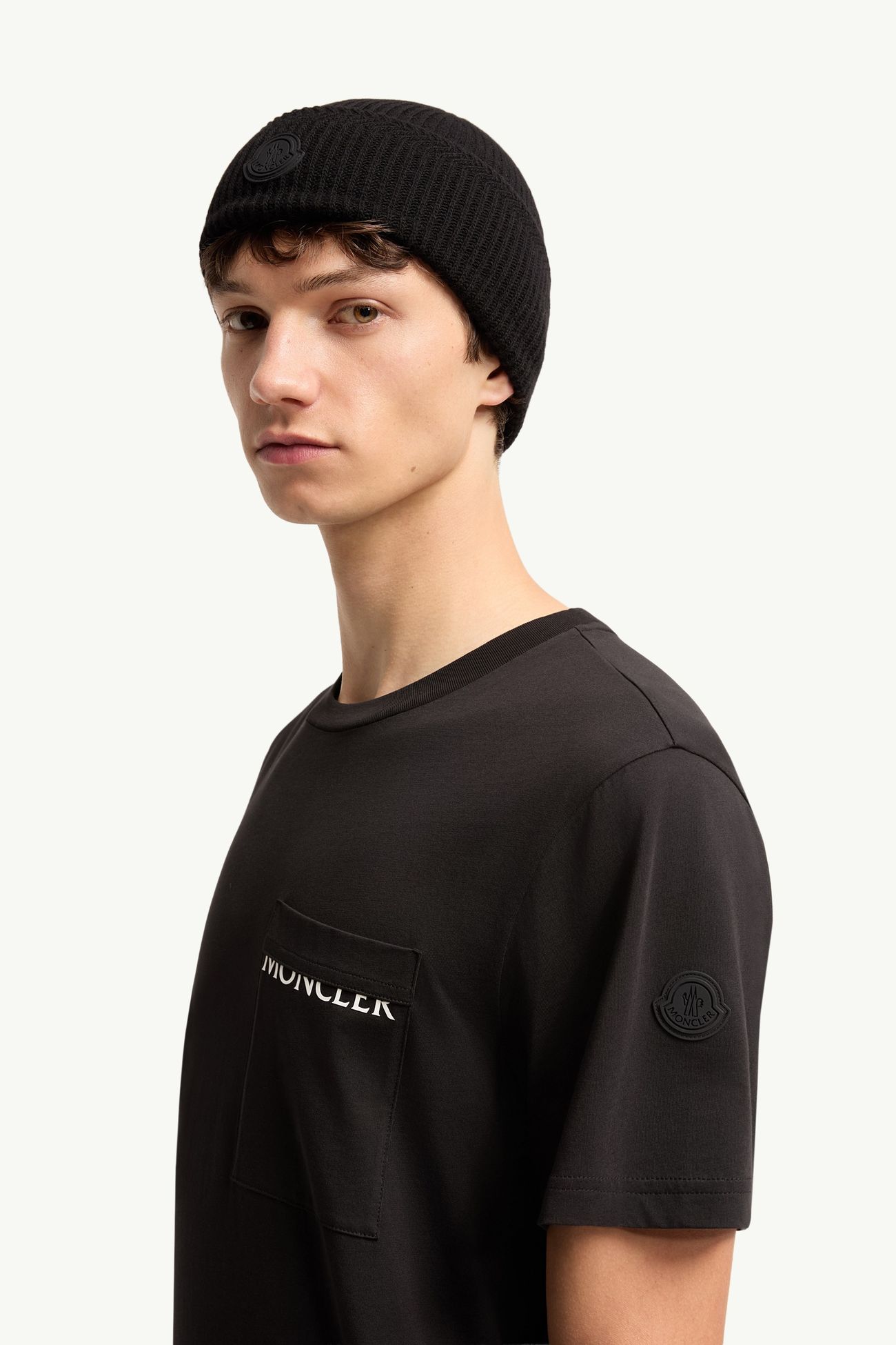 Logo Cotton Jersey T-Shirt Men Black Moncler 1