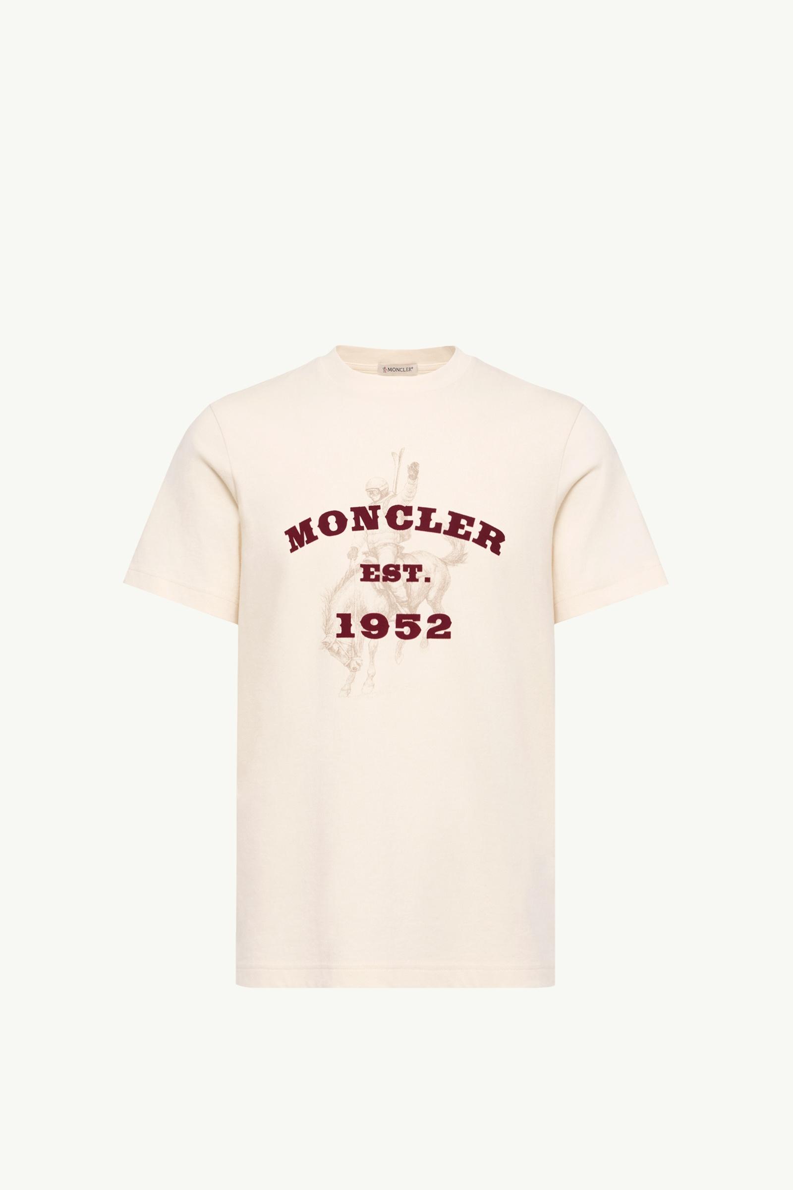 Horse Print Cotton Jersey T-Shirt Men White Ivory Moncler, 1 of 0