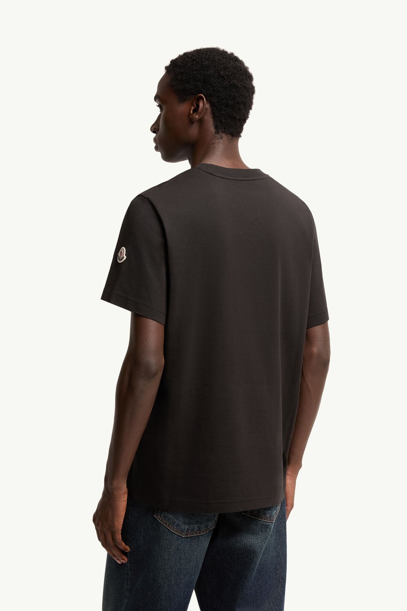 Logo Cotton Jersey T-Shirt Men Black Moncler 4