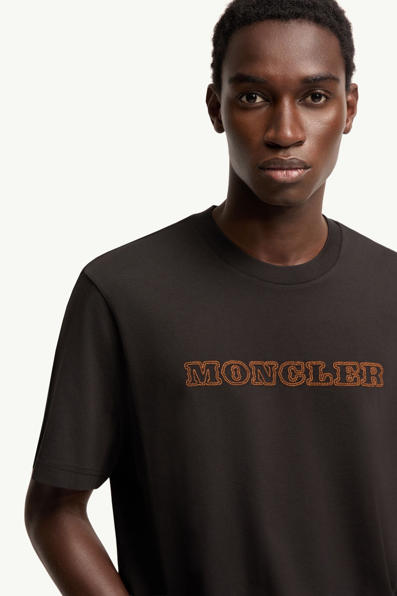 標誌棉質針織布T恤 男士 黑色 Moncler 5