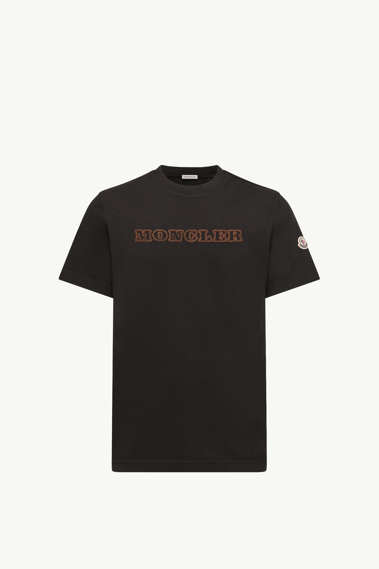 Camiseta de jersey de algodón con logotipo Hombre Negro Moncler 2