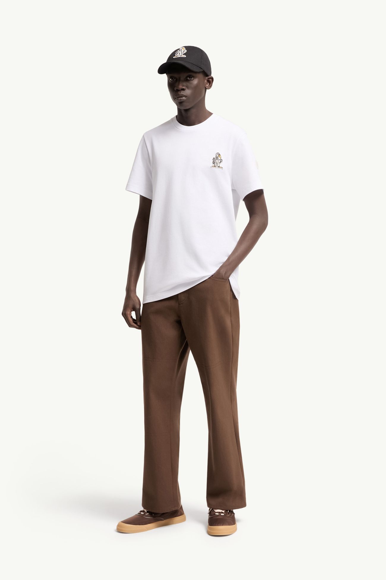 Logo Cotton T-Shirt Men White Moncler 0