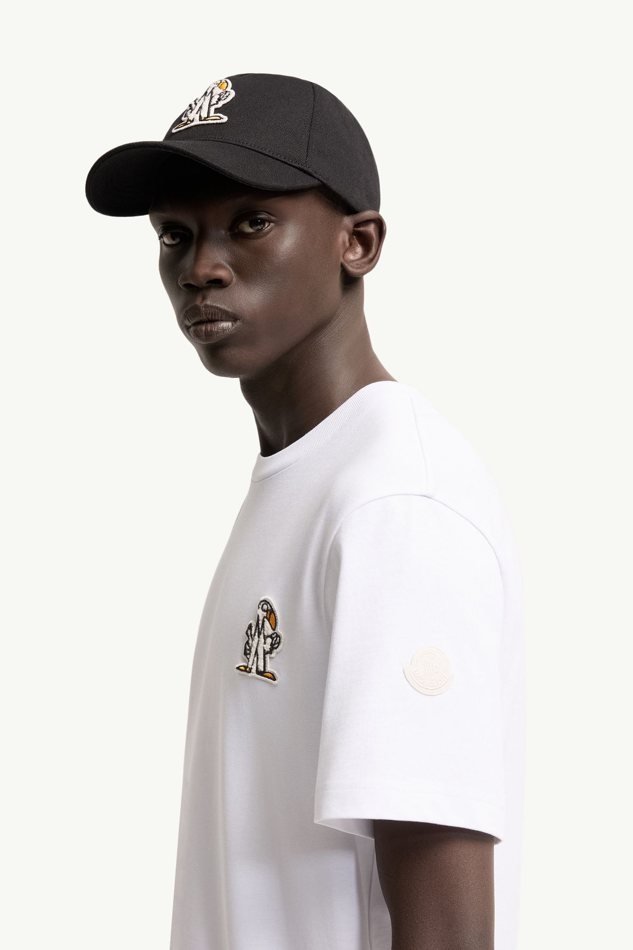 T-shirt logata in cotone Uomo Bianco Moncler 1