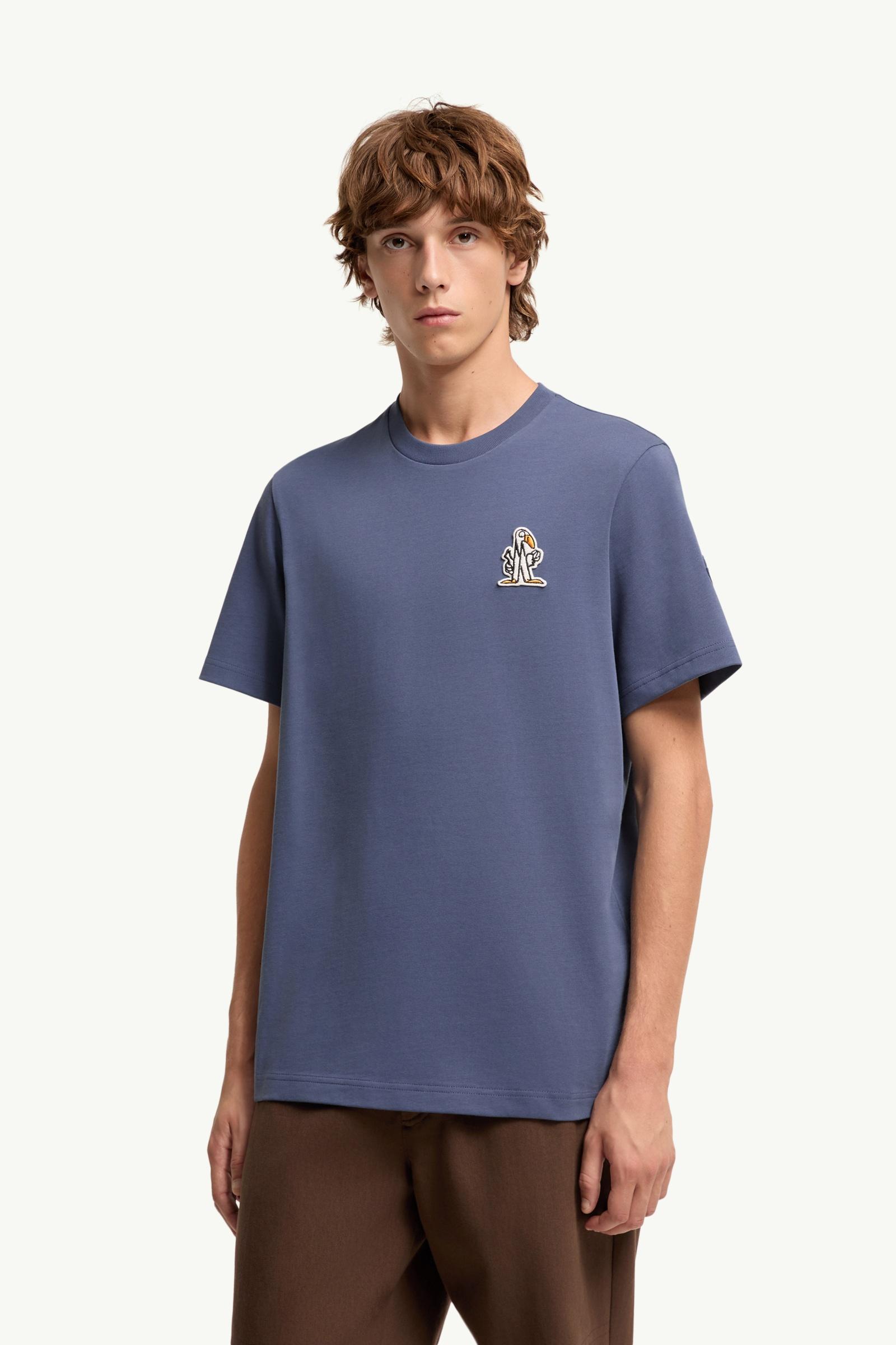 Cobalt Blue Logo Cotton T-Shirt - Polos & T-shirts for Men