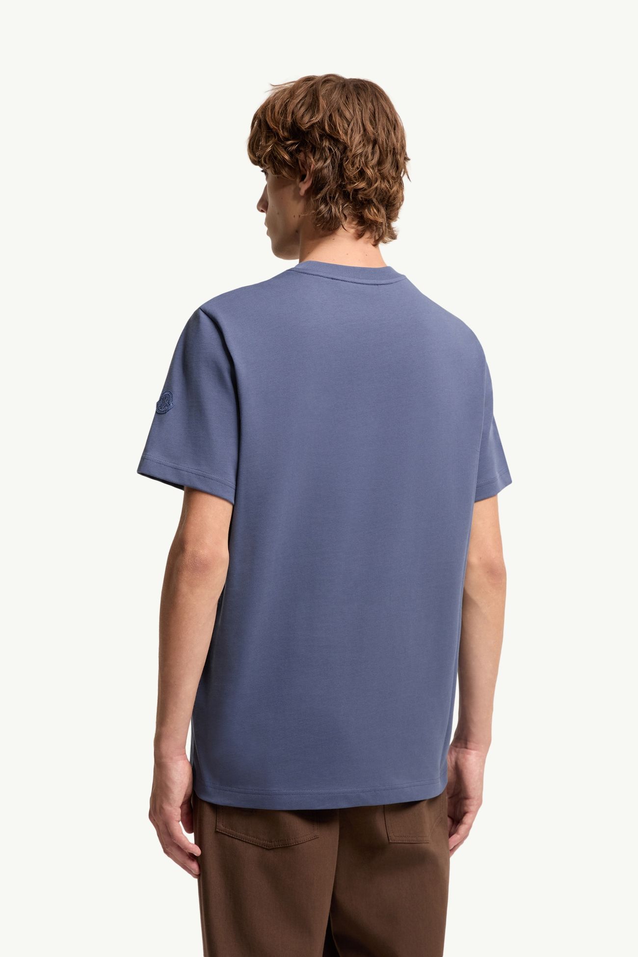 T-shirt logata in cotone Uomo Blu Cobalto Moncler 4