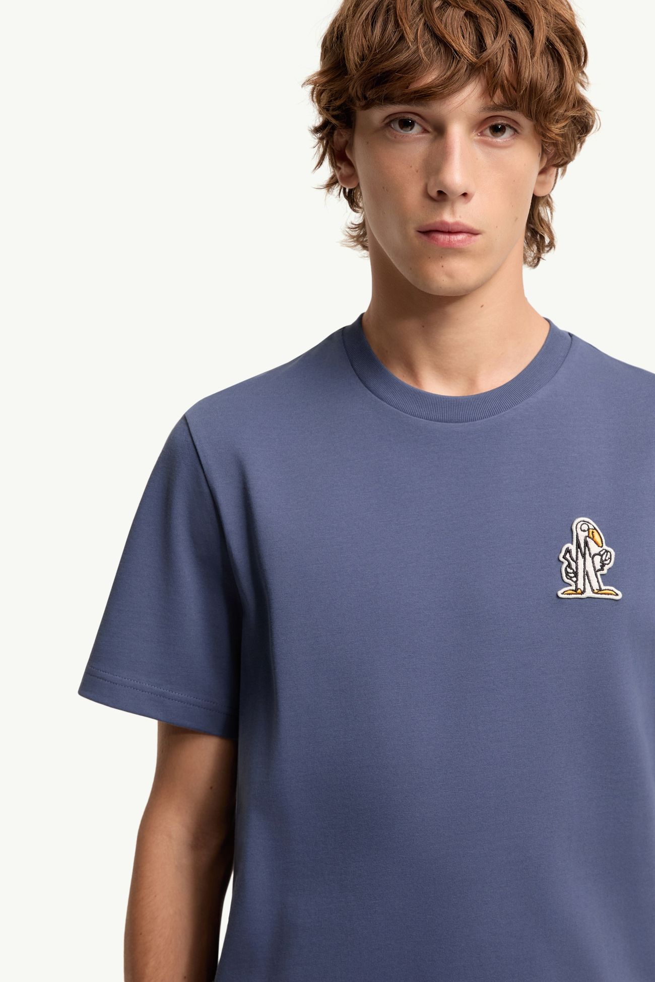 T-shirt logata in cotone Uomo Blu Cobalto Moncler 5