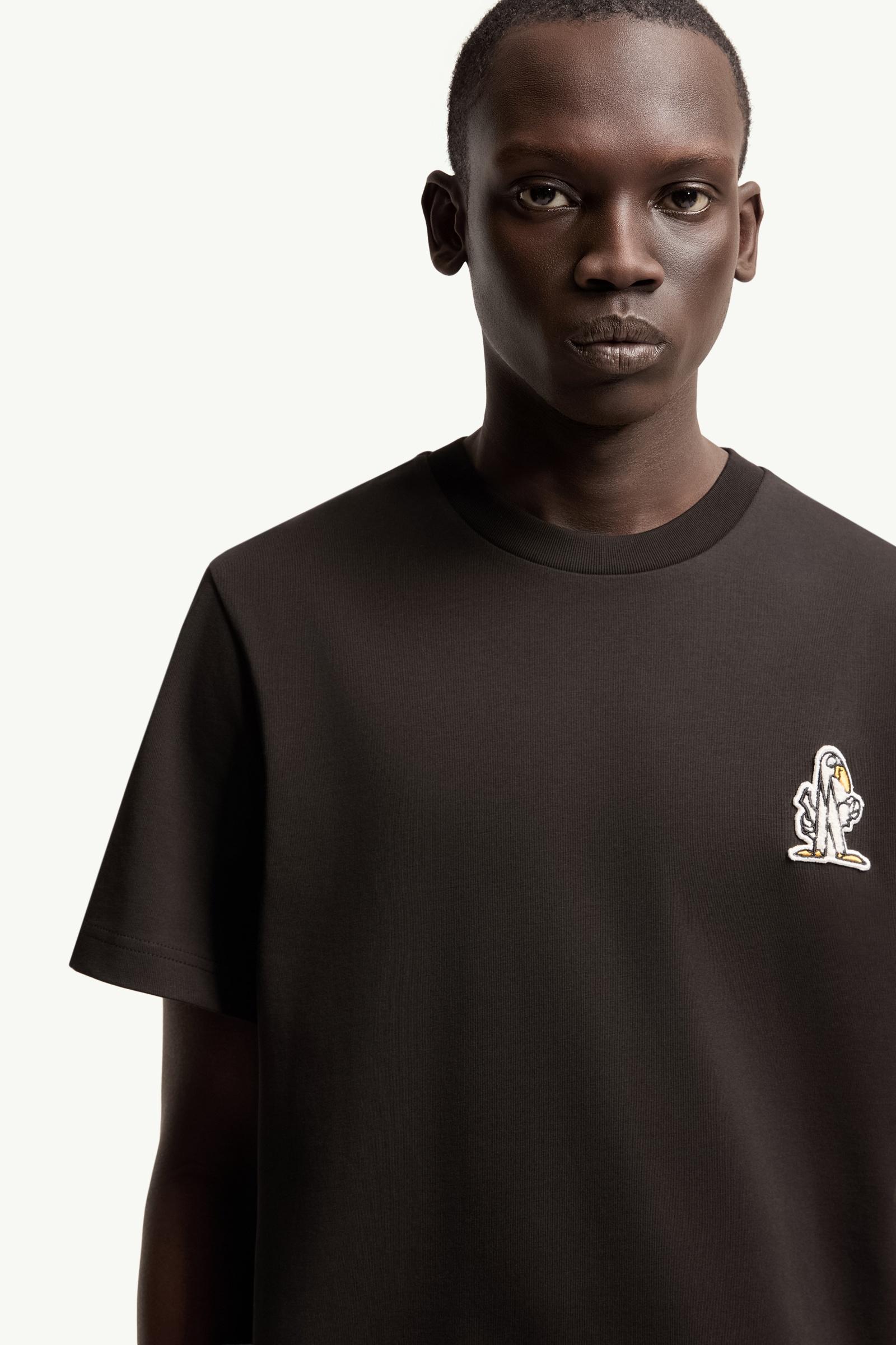 Black Logo Cotton T-Shirt - Polos & T-shirts for Men | Moncler US