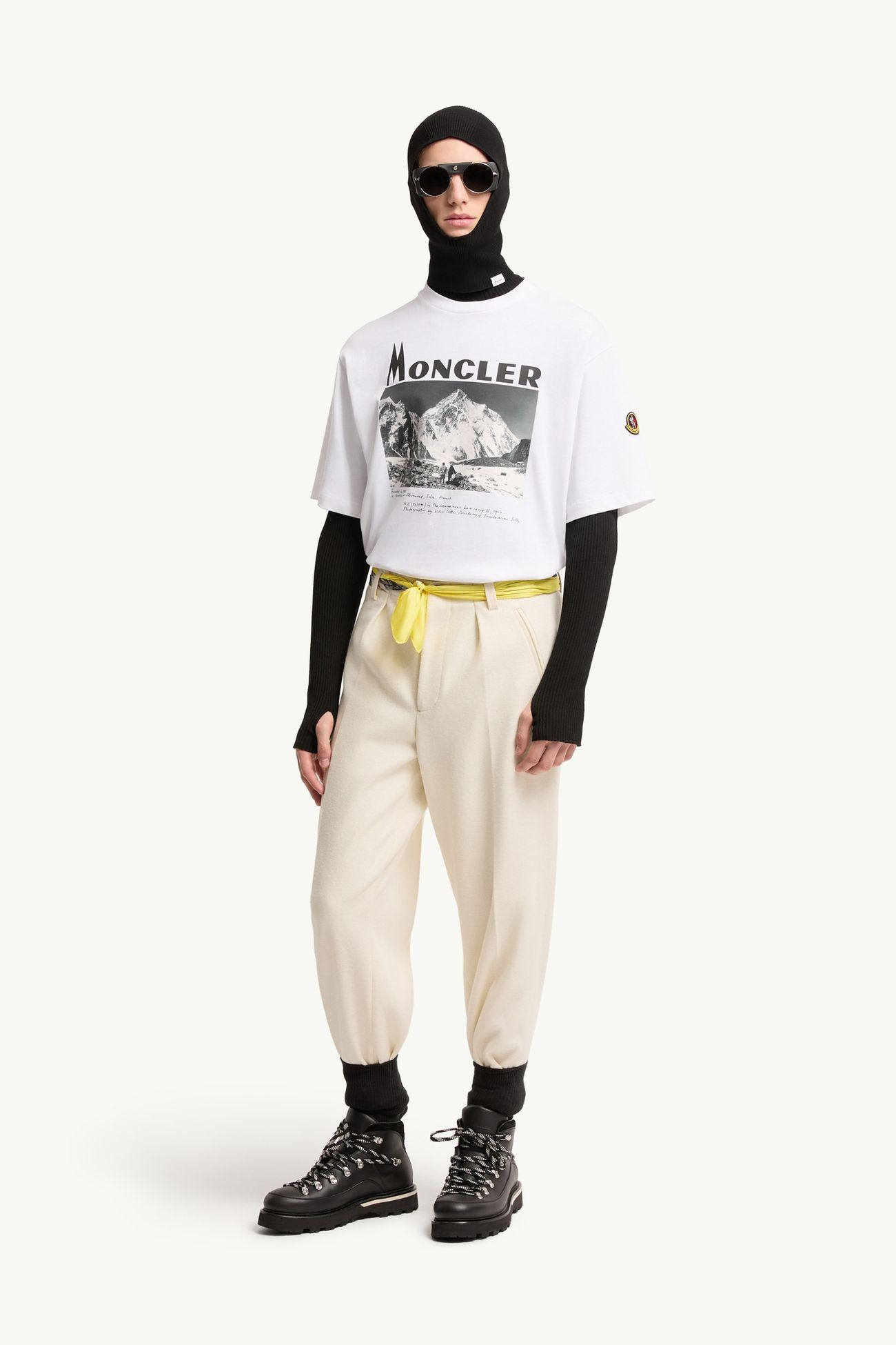 K2 Print Short Sleeve Cotton Jersey T-Shirt Men White Moncler 0