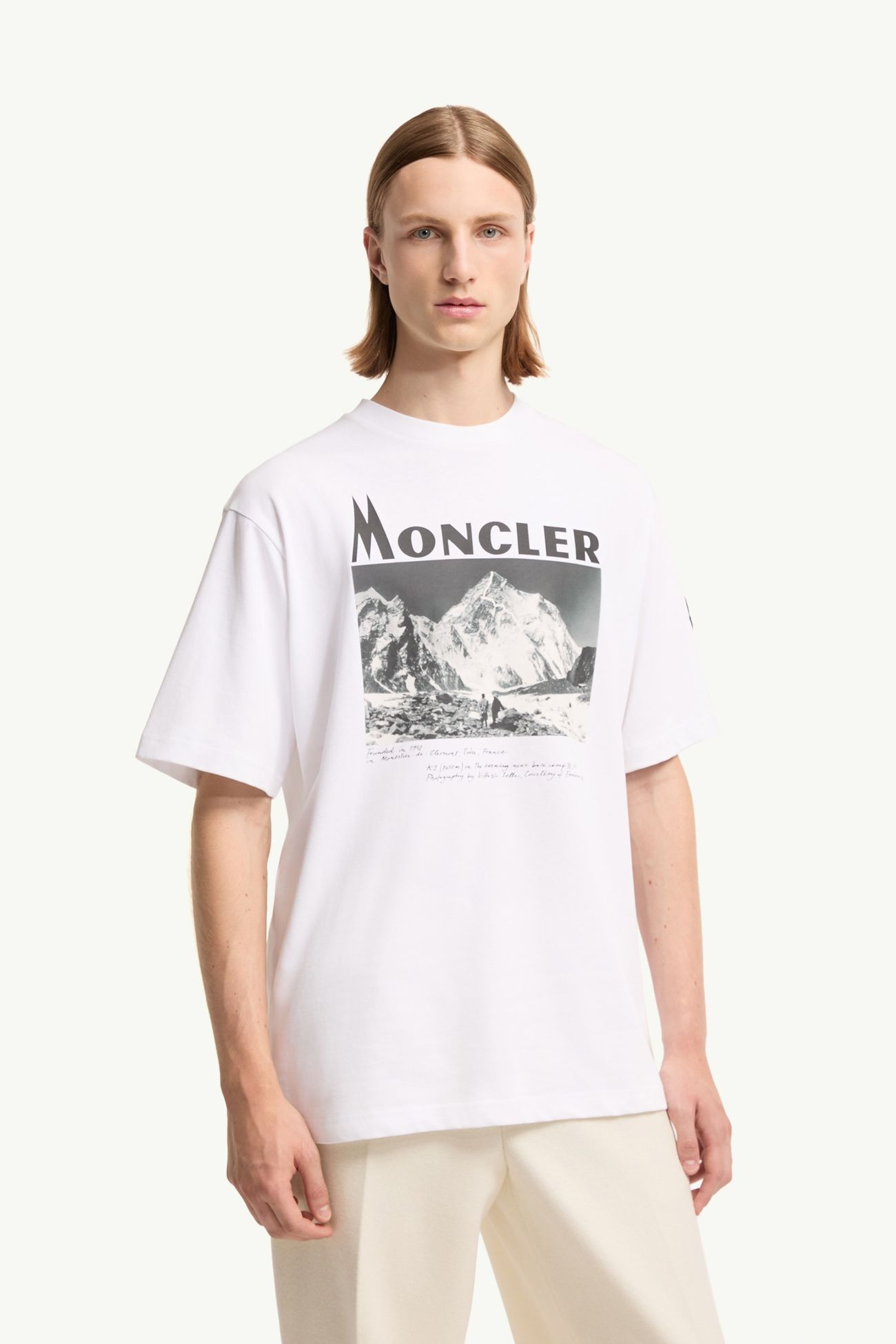 Camiseta de manga corta de jersey de algodón con estampado K2 Hombre Blanco Moncler 3