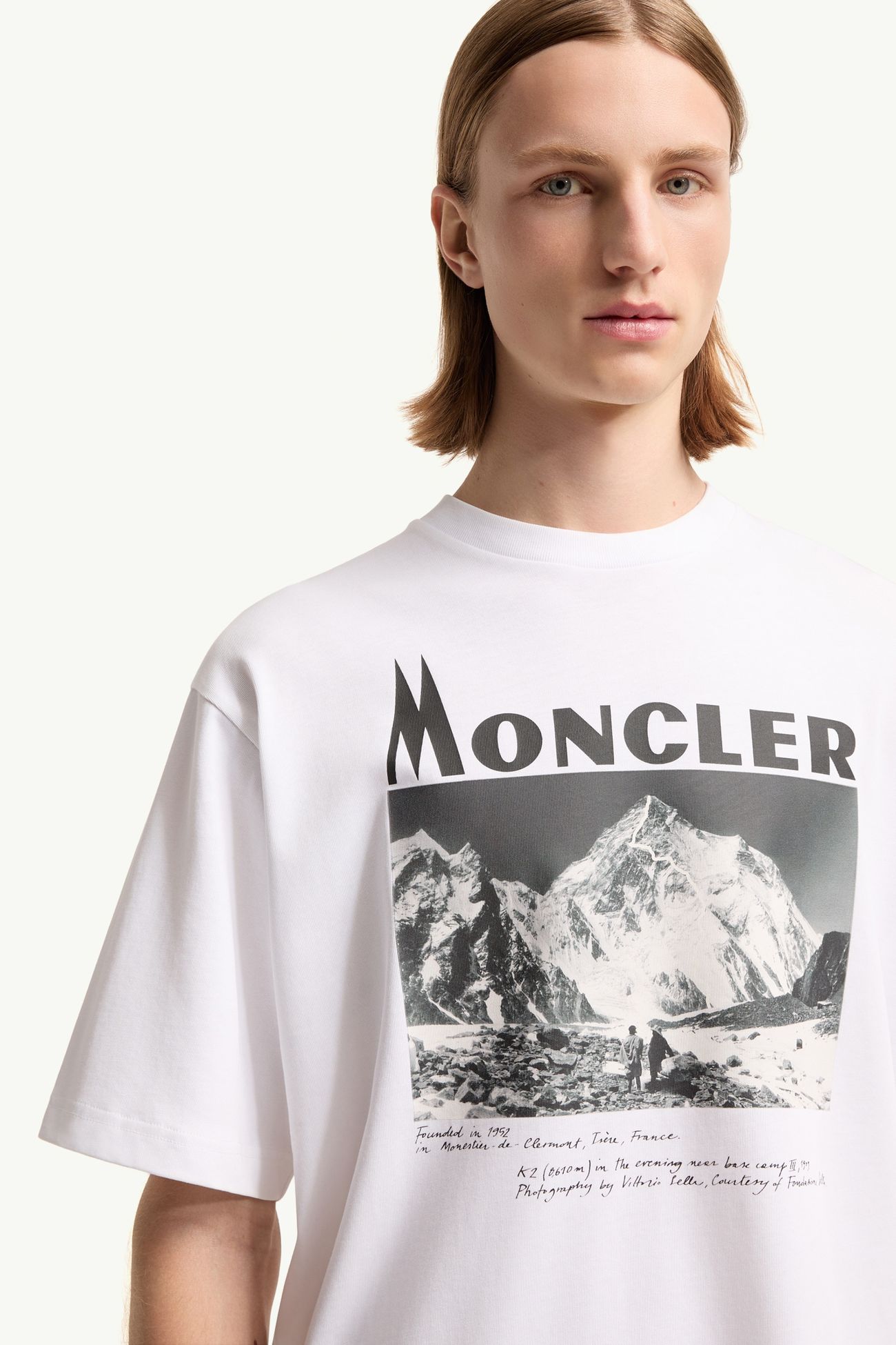 K2 Print Short Sleeve Cotton Jersey T-Shirt Men White Moncler 5