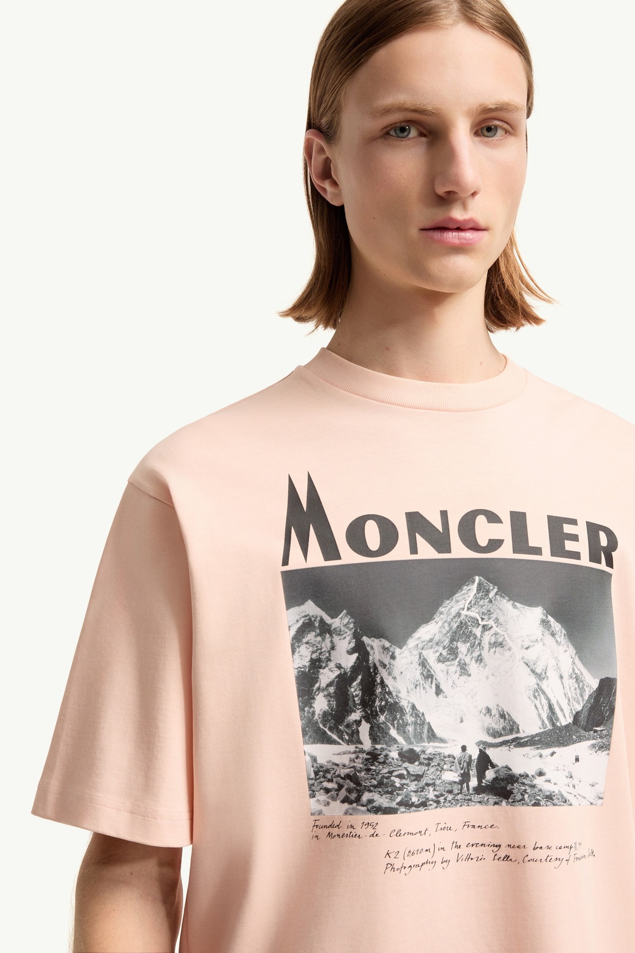 K2印花短袖棉質針織布T恤 男士 粉紅色 Moncler 5