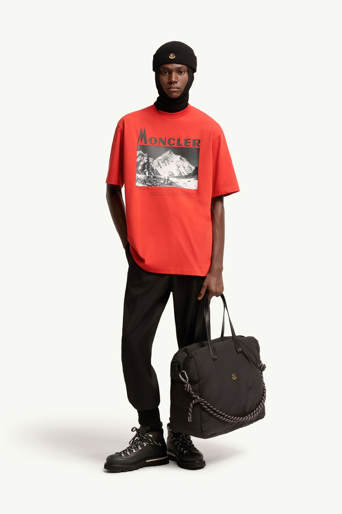 K2 Print Short Sleeve Cotton Jersey T-Shirt Men Red Moncler 0