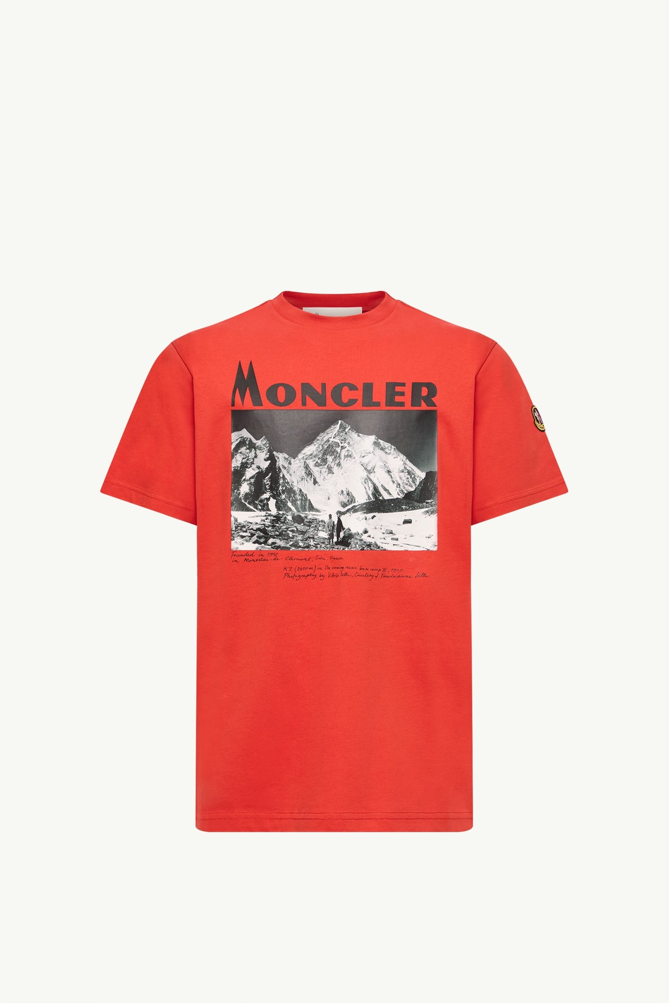 K2 Print Short Sleeve Cotton Jersey T-Shirt Men Red Moncler 2