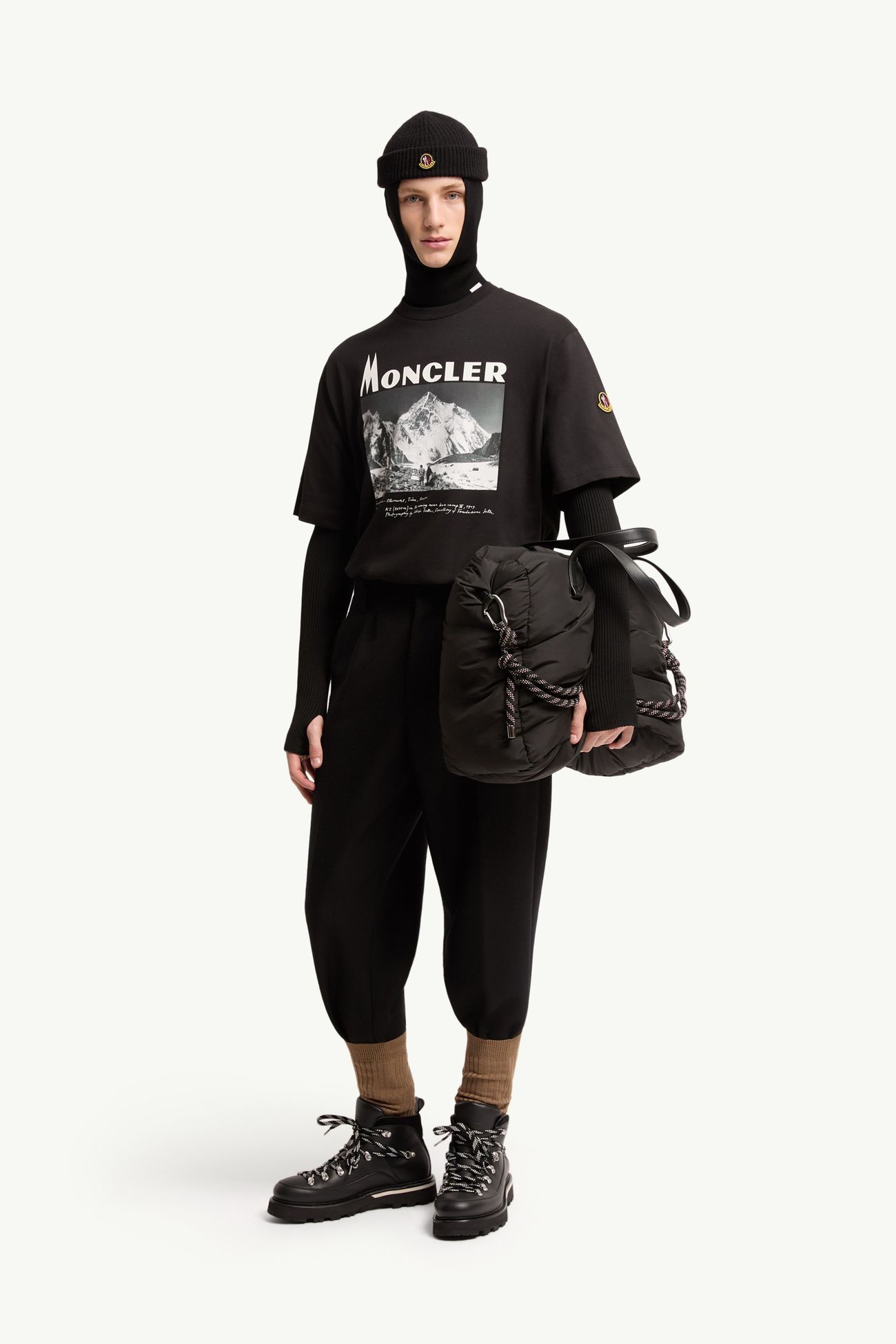 Camiseta de manga corta de jersey de algodón con estampado K2 Hombre Negro Moncler 0