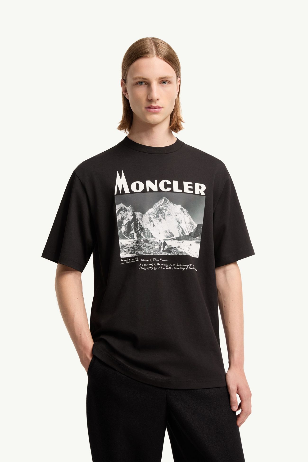 K2 Print Short Sleeve Cotton Jersey T-Shirt Men Black Moncler 3