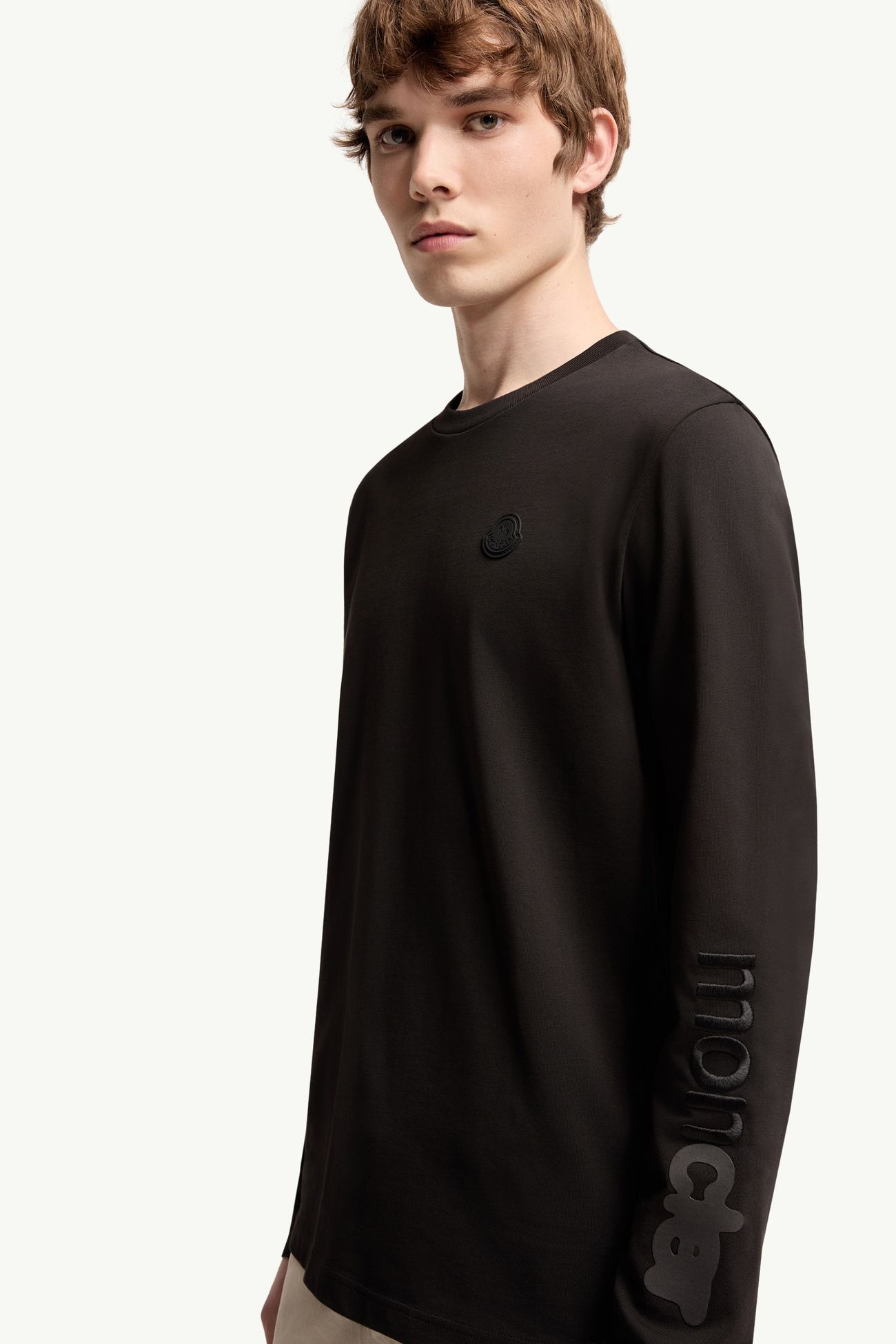 T-shirt à manches longues en jersey de coton Hommes Noir Moncler 5