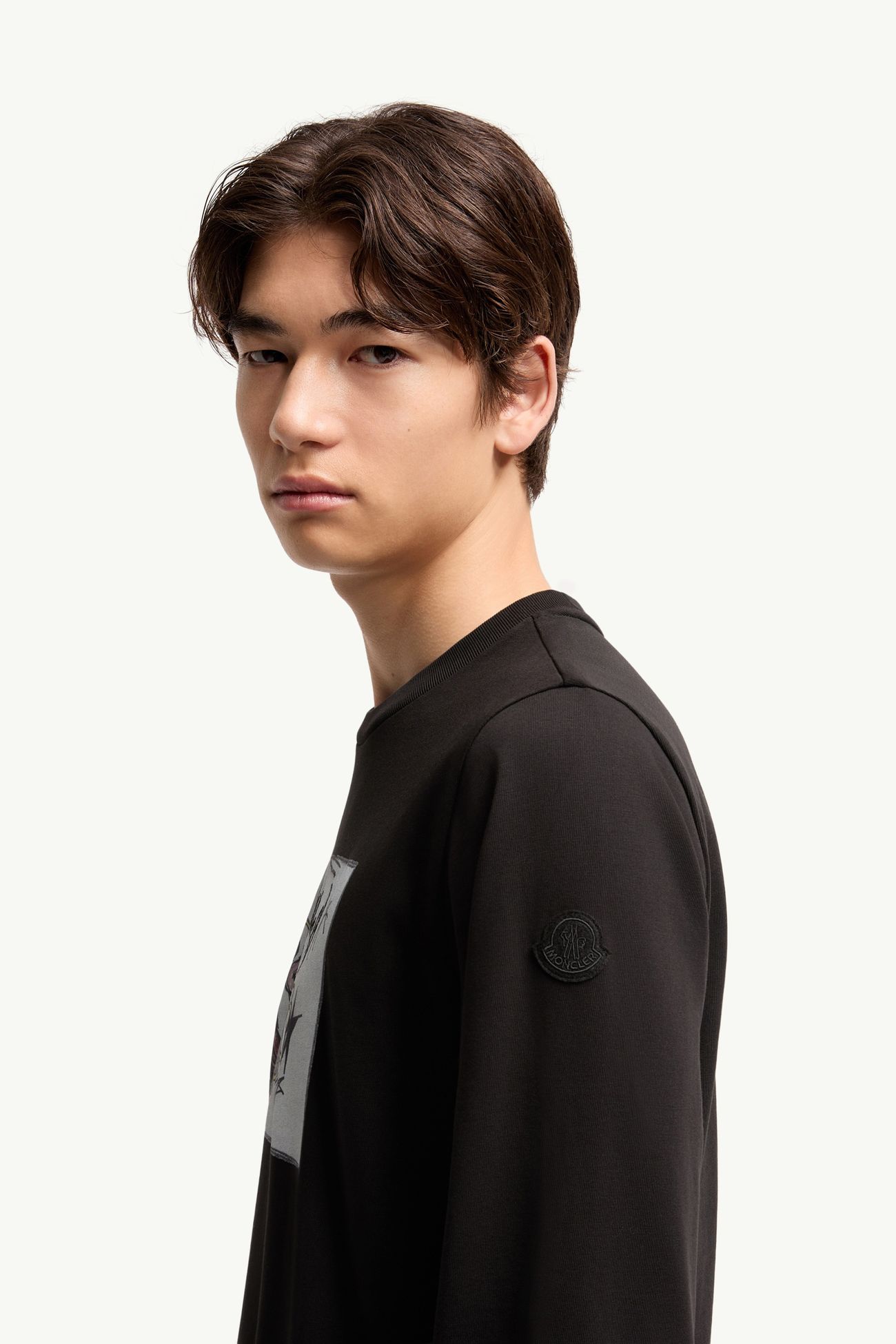 MonDuck Long Sleeve Cotton T-Shirt Men Black Moncler 1