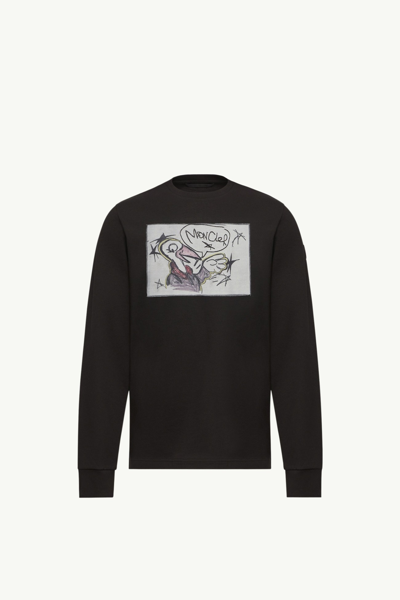 MonDuck Long Sleeve Cotton T-Shirt Men Black Moncler 2
