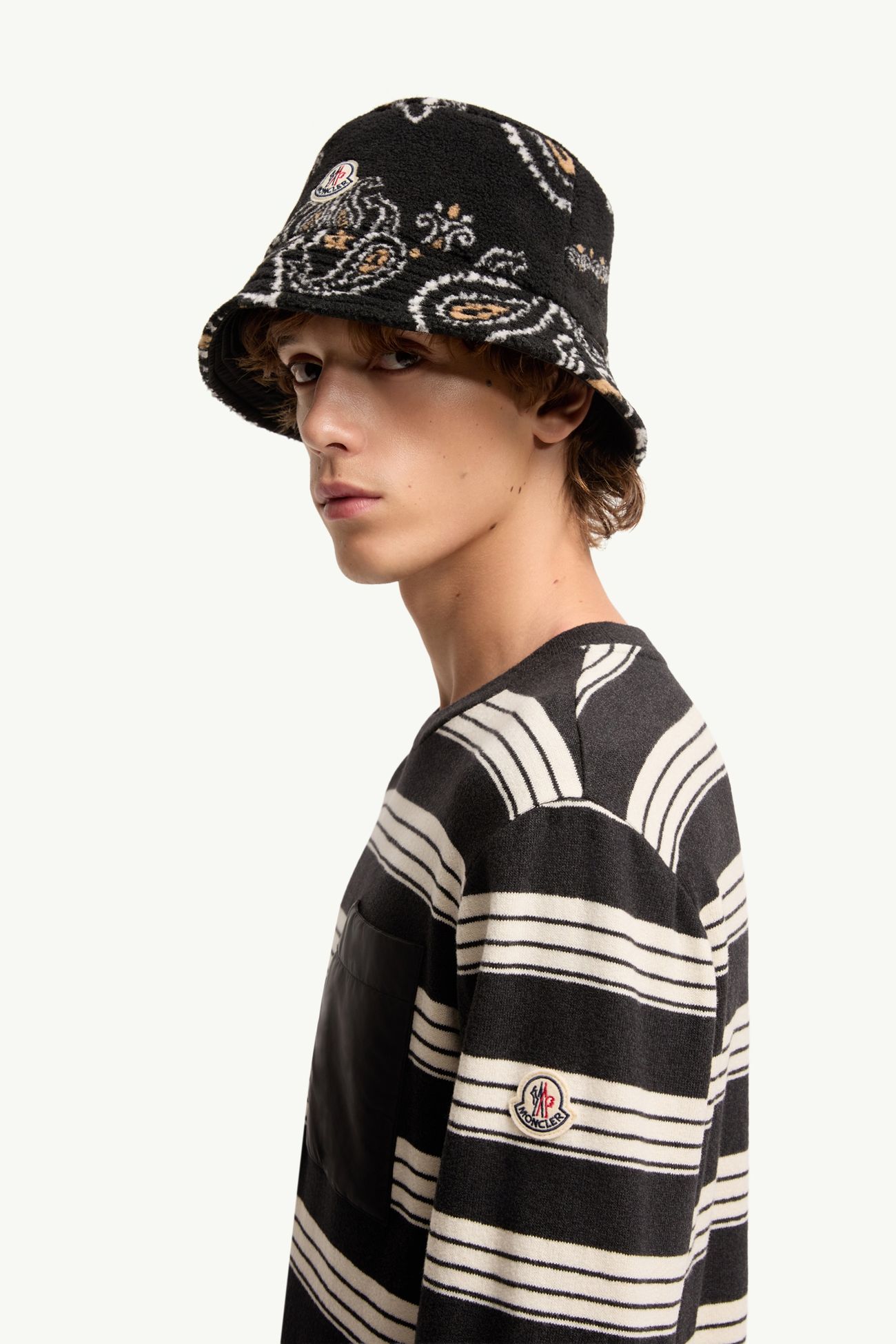 스트라이프 코튼 저지 티셔츠 남성 블랙 & 화이트 Moncler 1