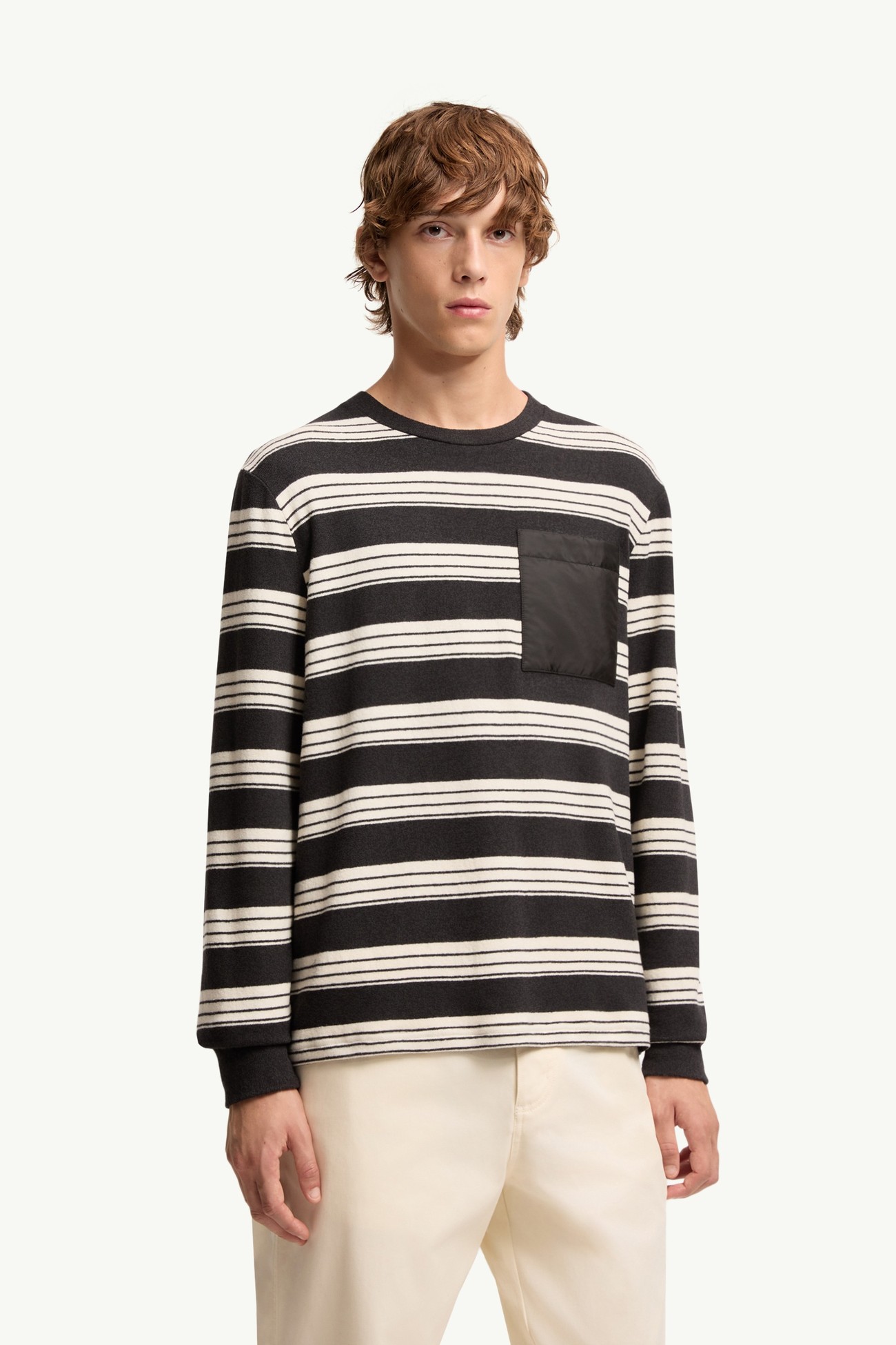 Striped Cotton Jersey T-Shirt Men Black & White Moncler 3