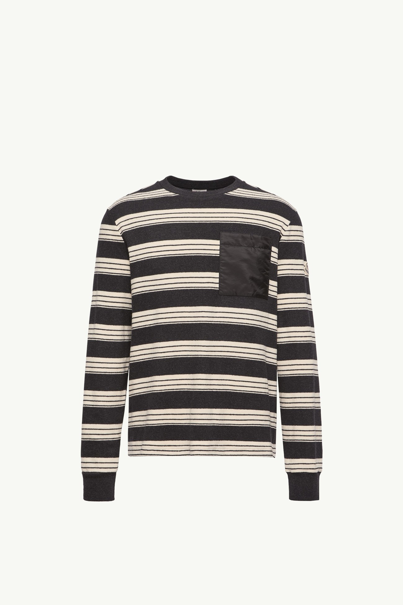 Striped Cotton Jersey T-Shirt Men Black & White Moncler 2