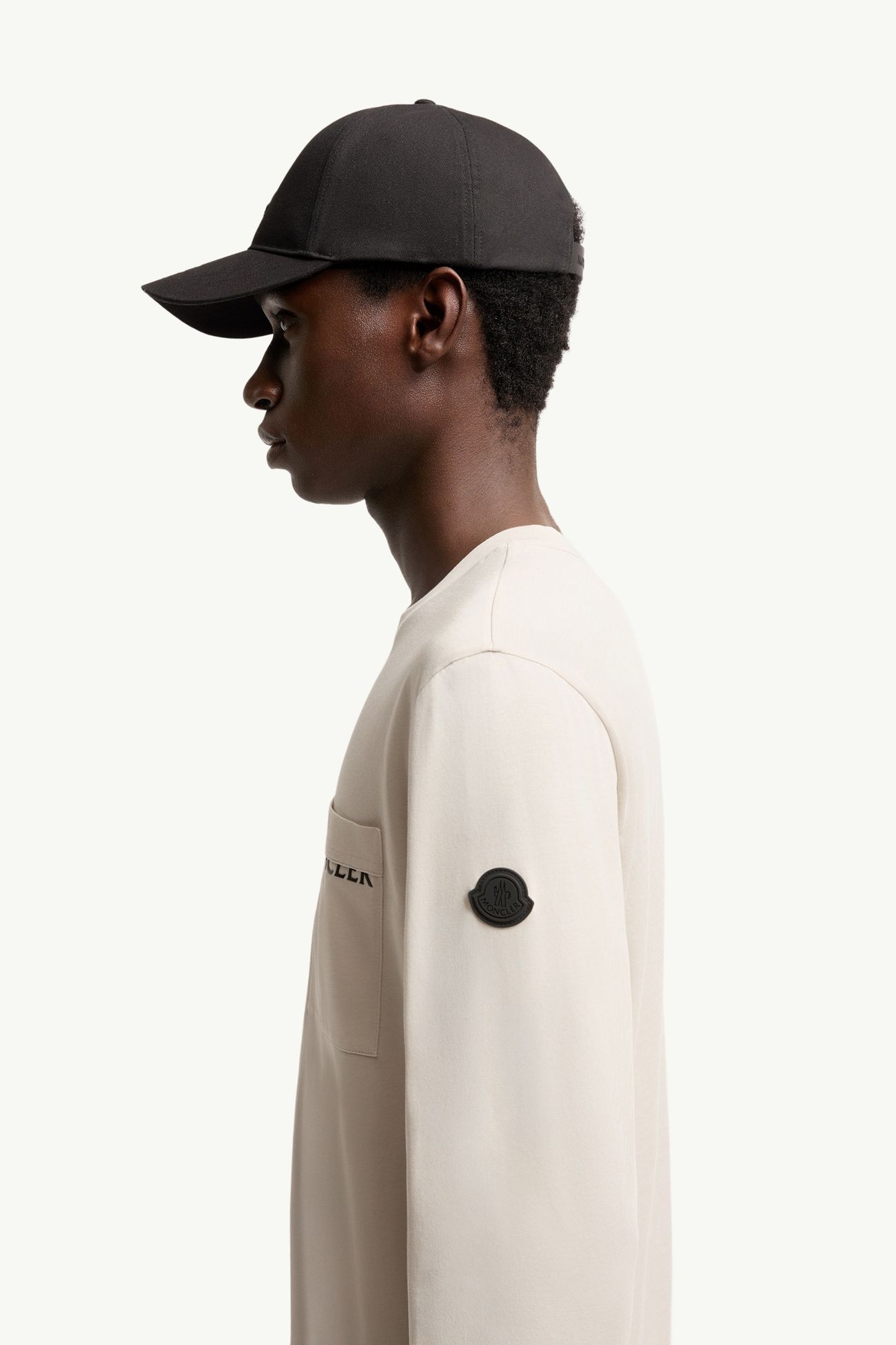 標誌棉質長袖T恤 男士 淺米色 Moncler 1