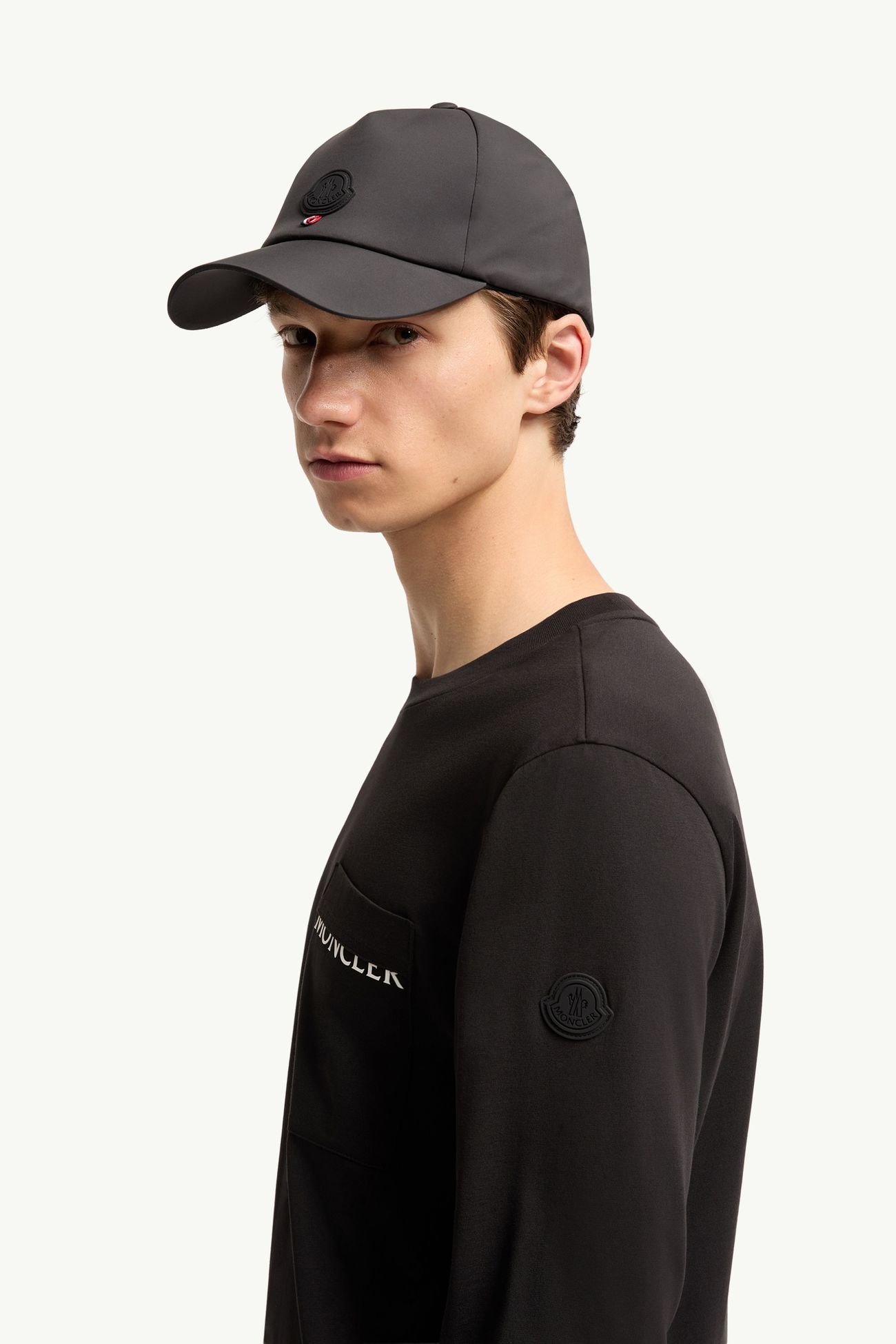 標誌棉質長袖T恤 男士 黑色 Moncler 1