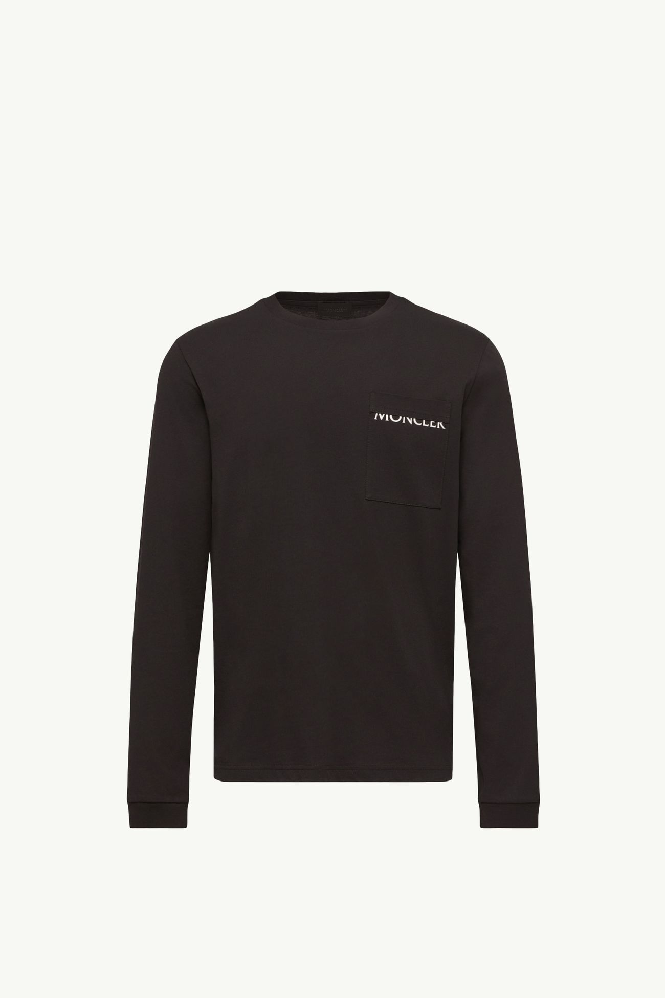Logo Cotton Long Sleeve T-Shirt Men Black Moncler 2