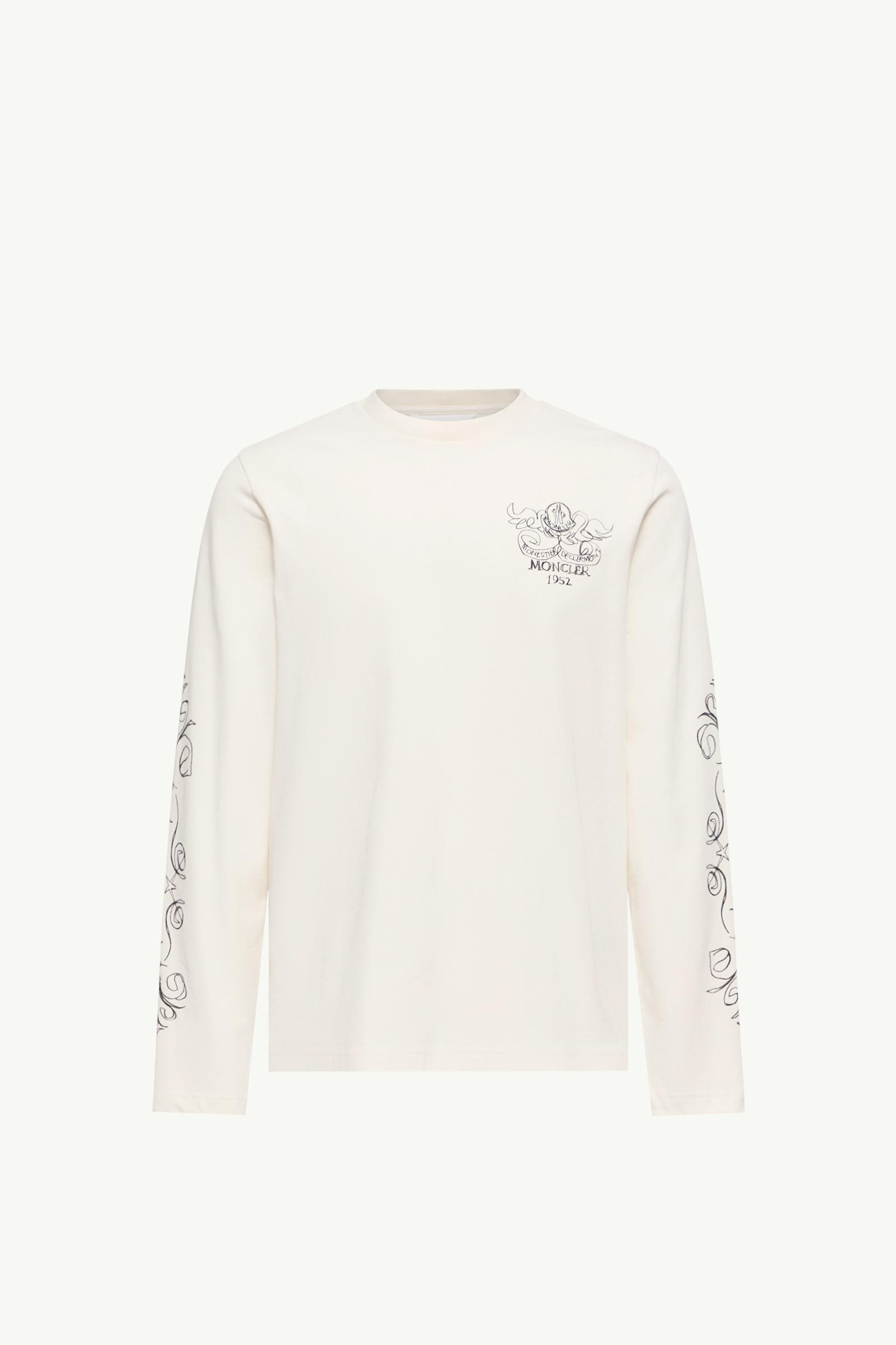 T-shirt à manches longues et logo en coton Hommes Blanc Moncler, 1 of 0