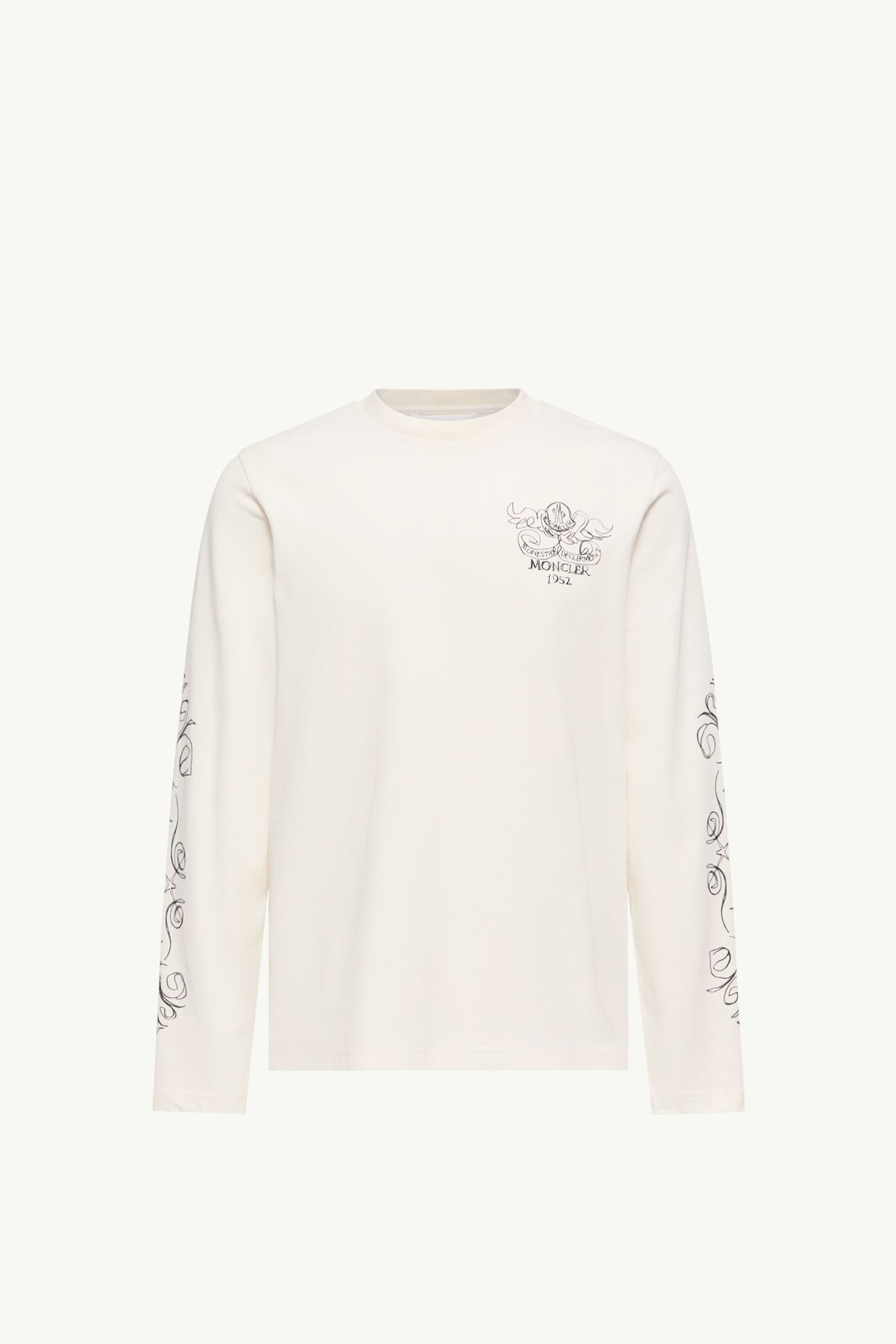 T-shirt a maniche lunghe in cotone con logo Uomo Bianco Moncler 2