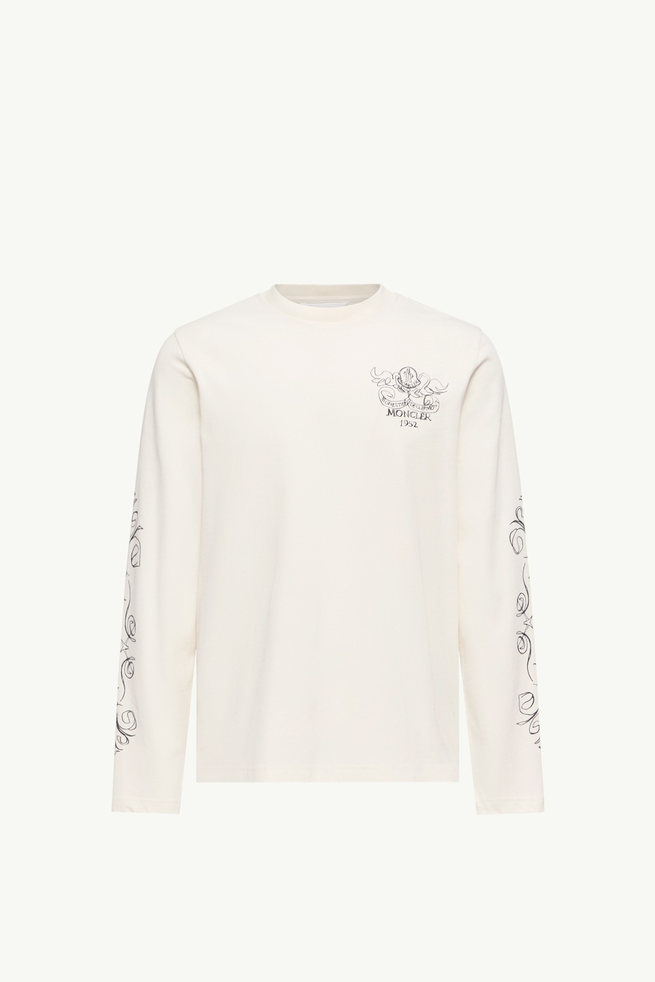 T-shirt a maniche lunghe in cotone con logo Uomo Bianco Moncler 2
