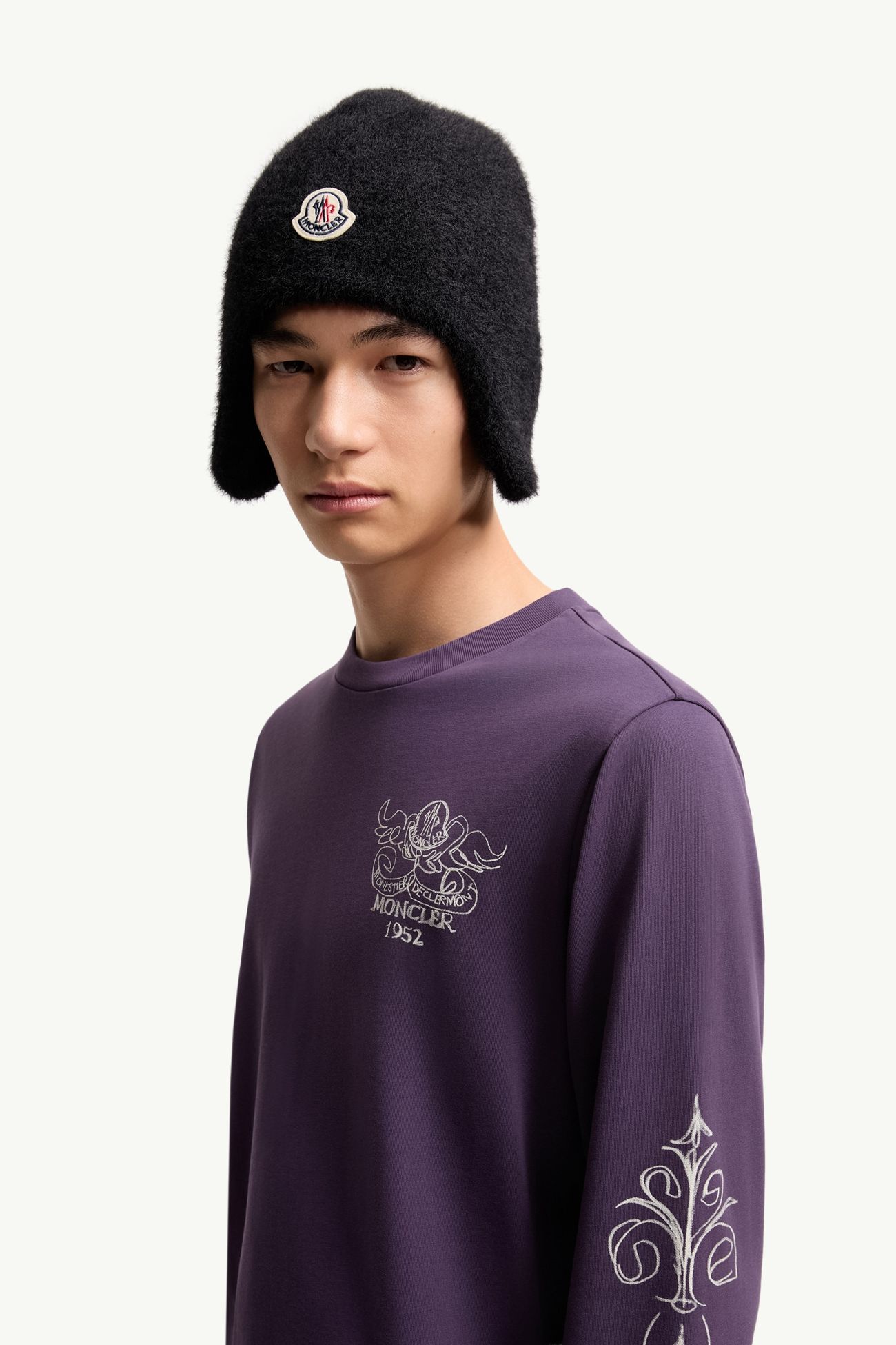 標誌圖案棉質長袖T恤 男士 紫色 Moncler 1