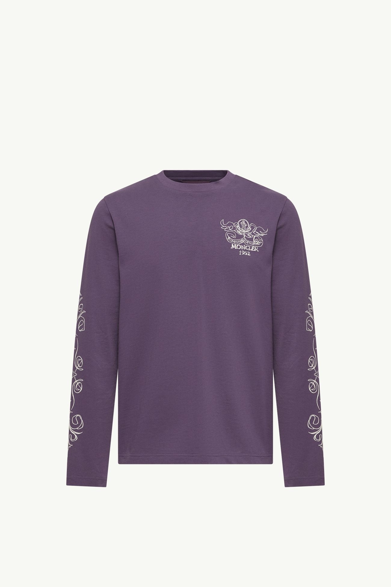 T-shirt à manches longues et logo en coton Hommes Violet Moncler 2