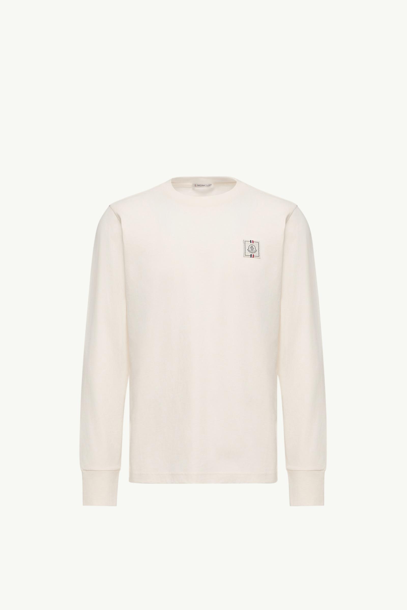 Tricolour Logo Long Sleeve Cotton T-Shirt Men White Moncler, 1 of 0