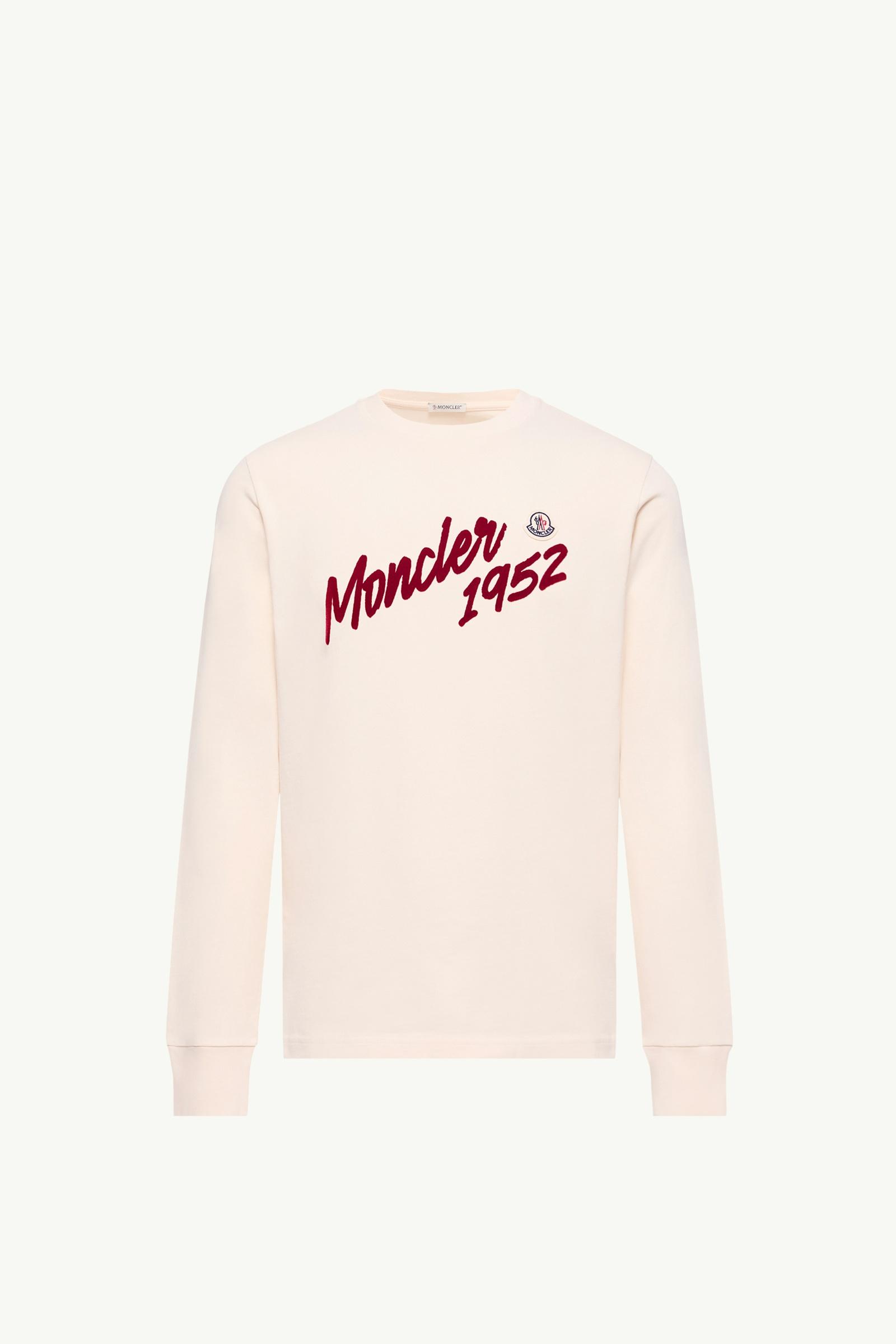 Logo Cotton Jersey Long Sleeve T-Shirt Men White Ivory Moncler, 1 of 0