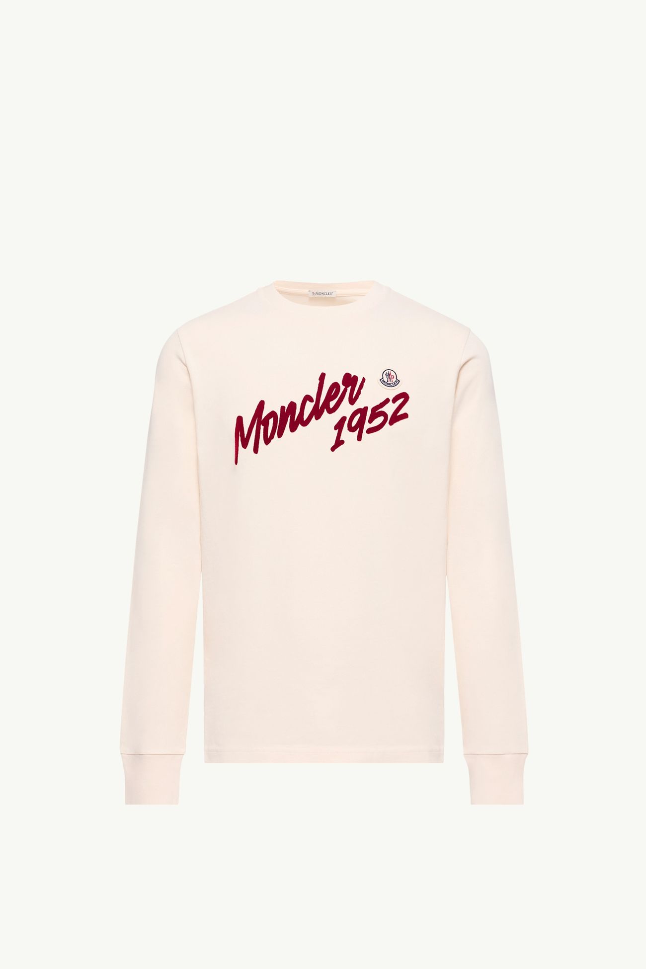 Logo Cotton Jersey Long Sleeve T-Shirt Men White Ivory Moncler 2