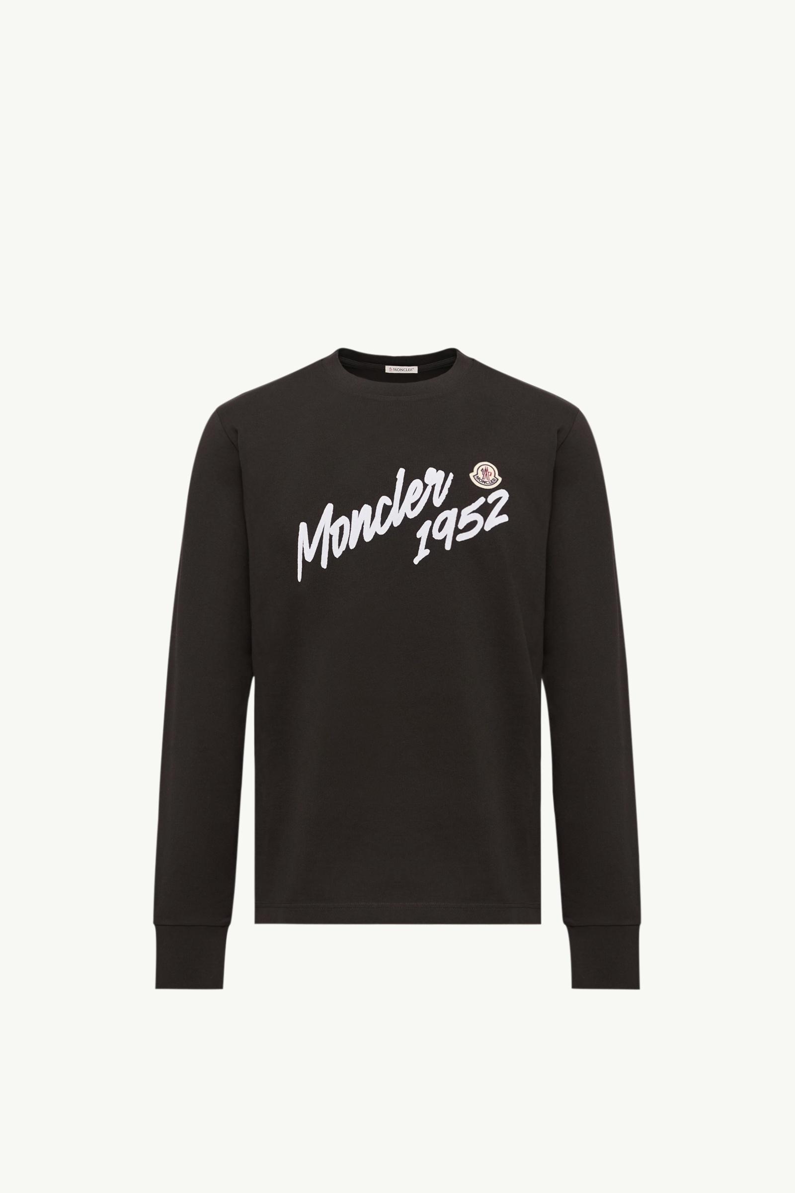 Logo Cotton Jersey Long Sleeve T-Shirt Men Black Moncler